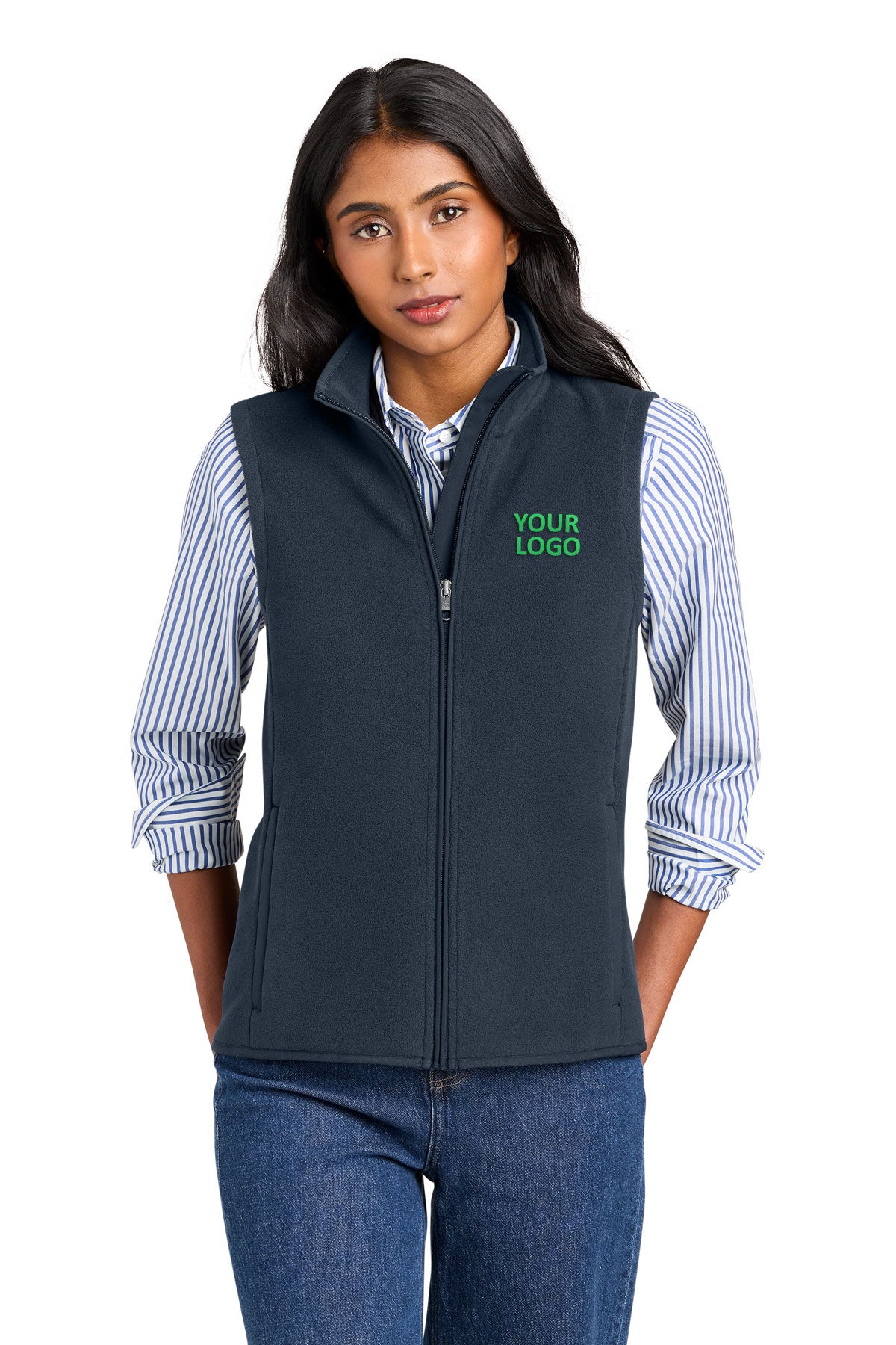Brooks Brothers Women’s Custom Fleece Vest, Night Navy