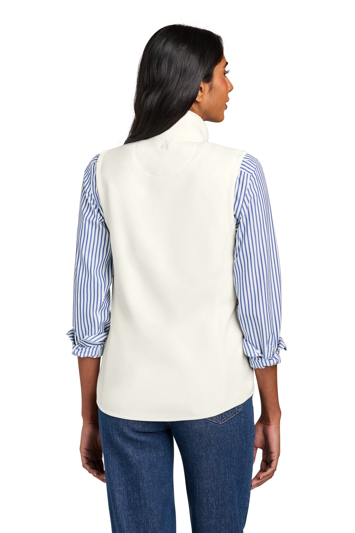 Brooks Brothers Women’s Custom Fleece Vest, Off White