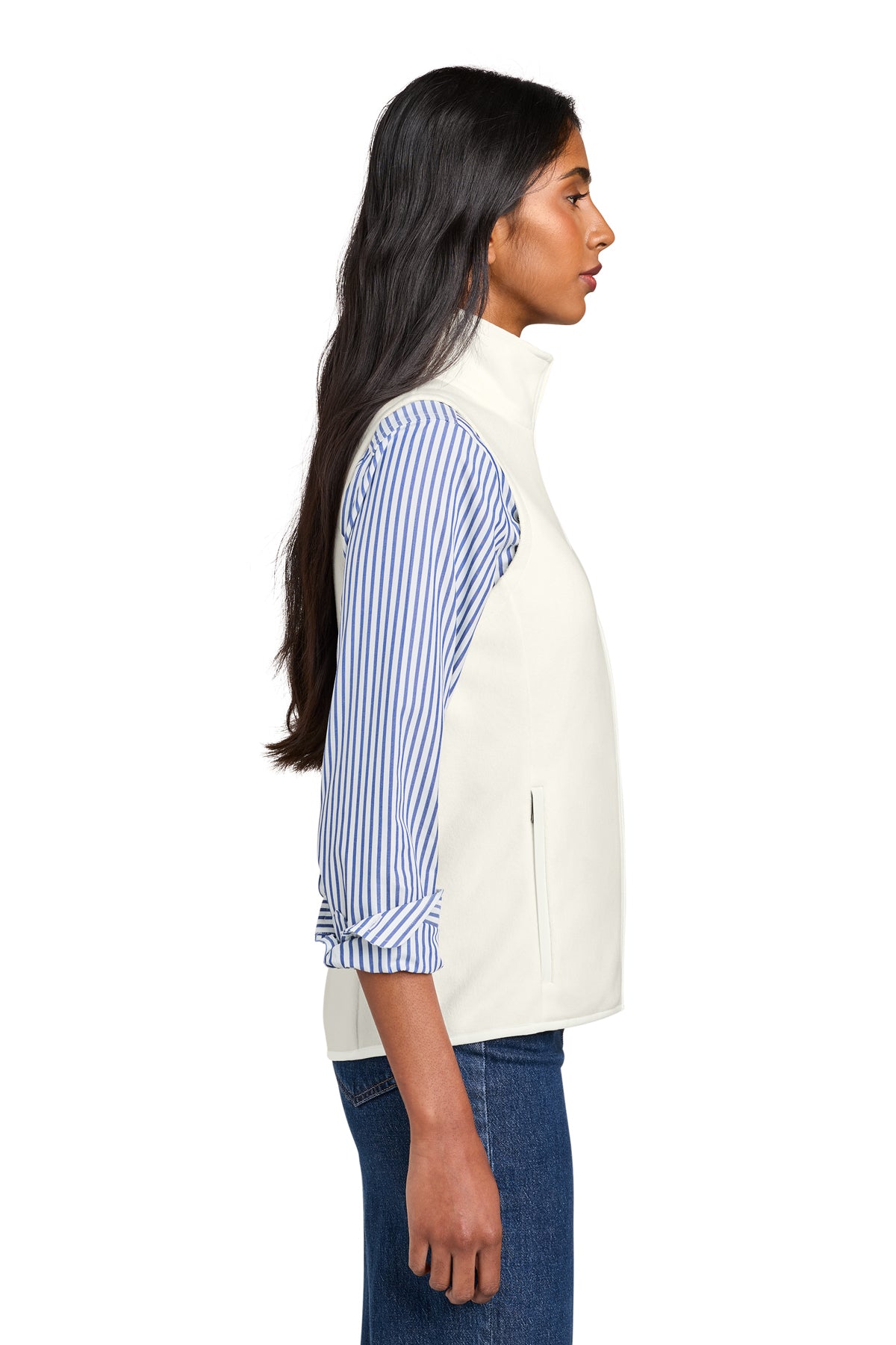Brooks Brothers Women’s Custom Fleece Vest, Off White
