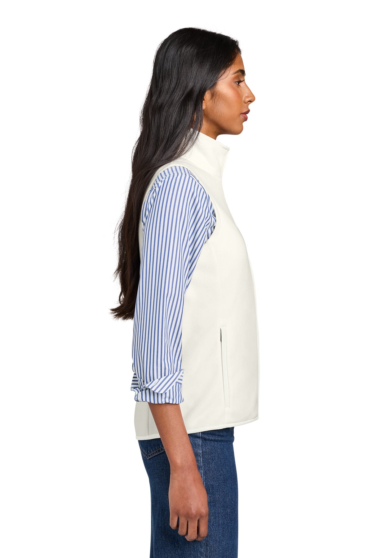 Brooks Brothers Women’s Custom Fleece Vests, Off White [King Risk Partners]