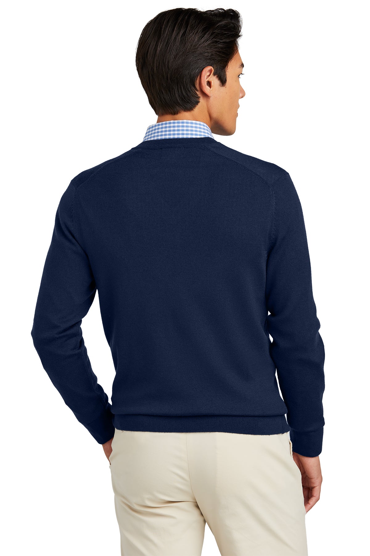 Brooks Brothers Washable Merino Custom V-Neck Sweaters, Navy Blazer