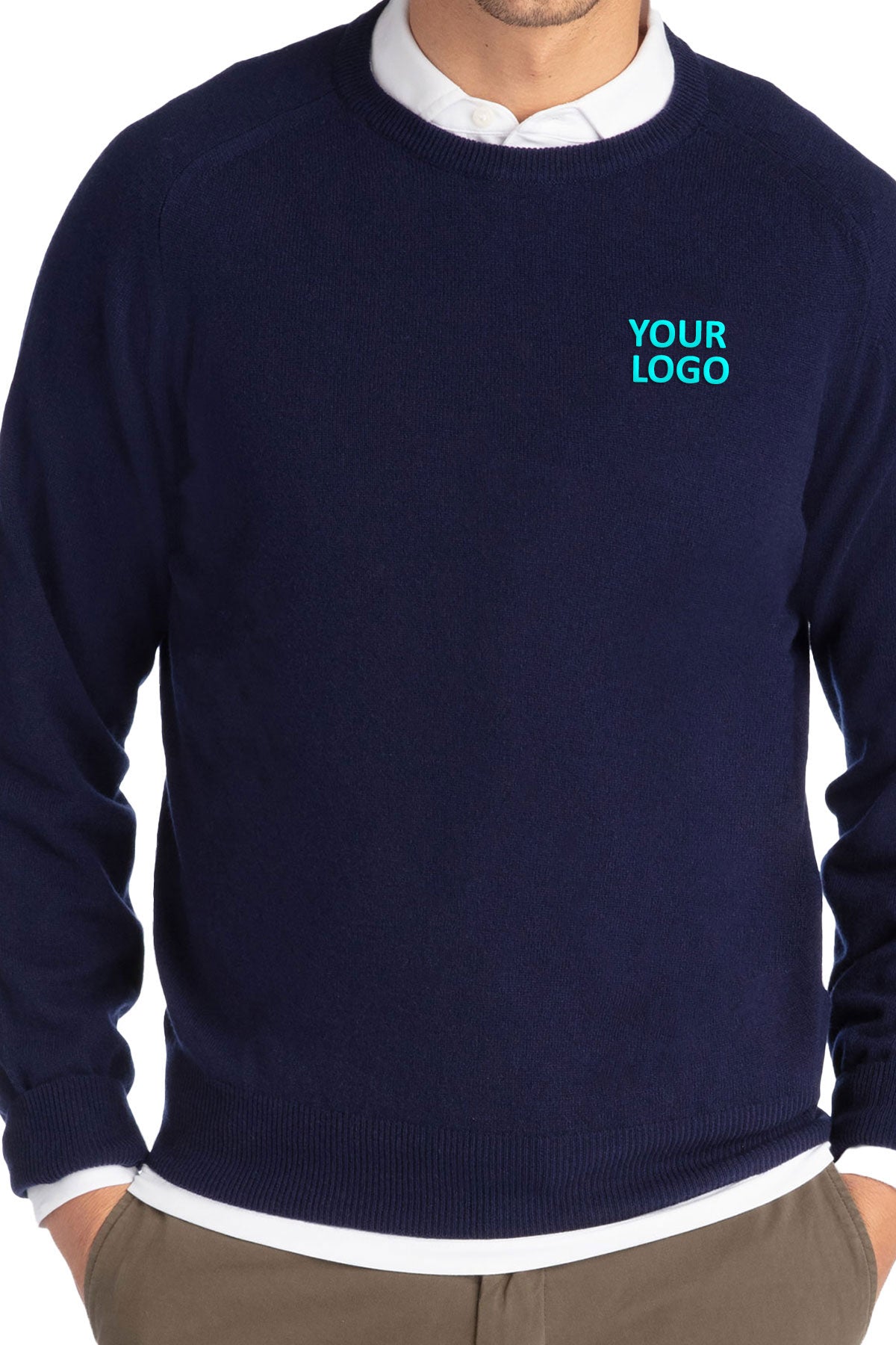 B. Draddy 007 Custom Cashmere Crewneck, Navy