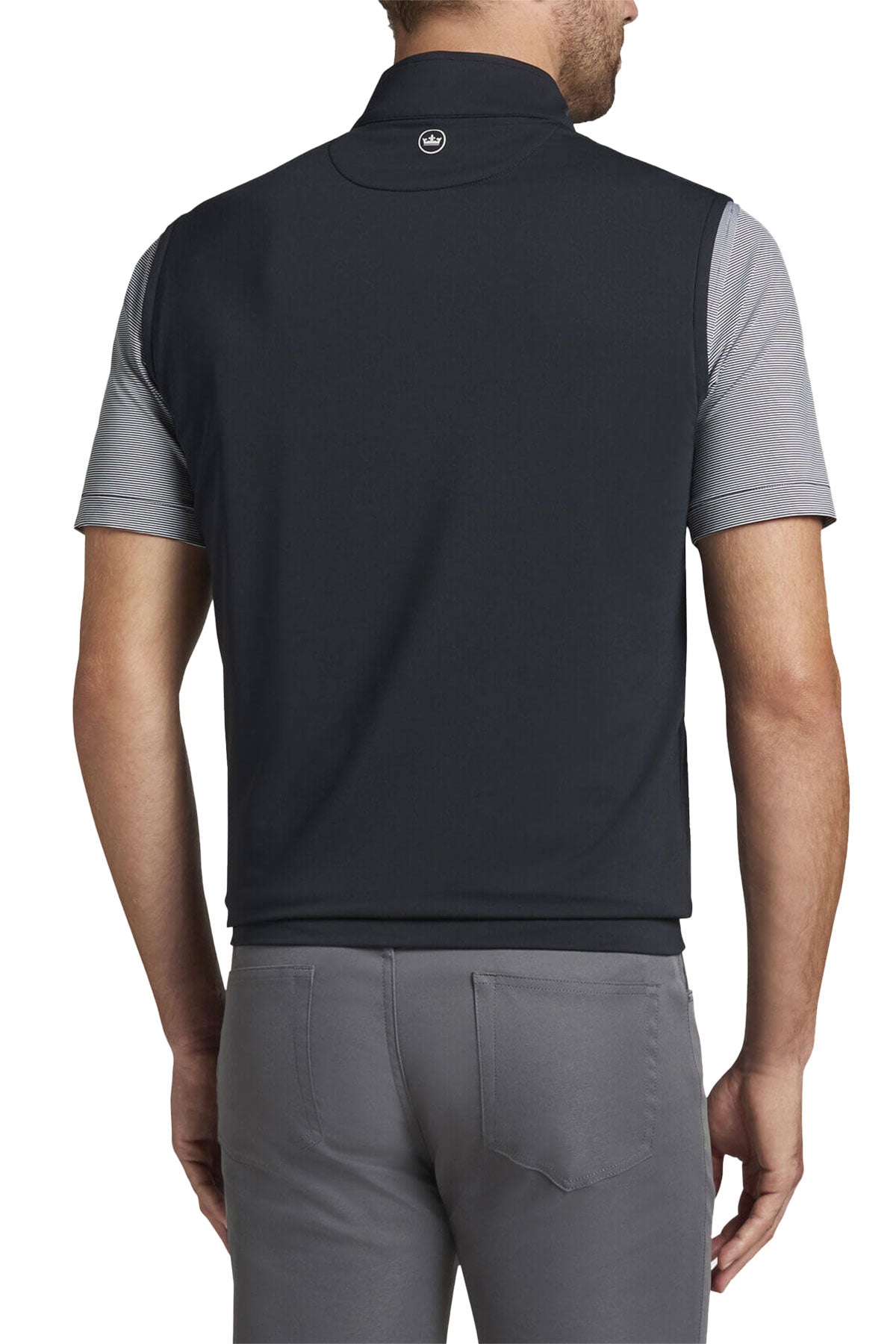 Peter Millar Galway Performance Branded Quarter Zip Vests, Black
