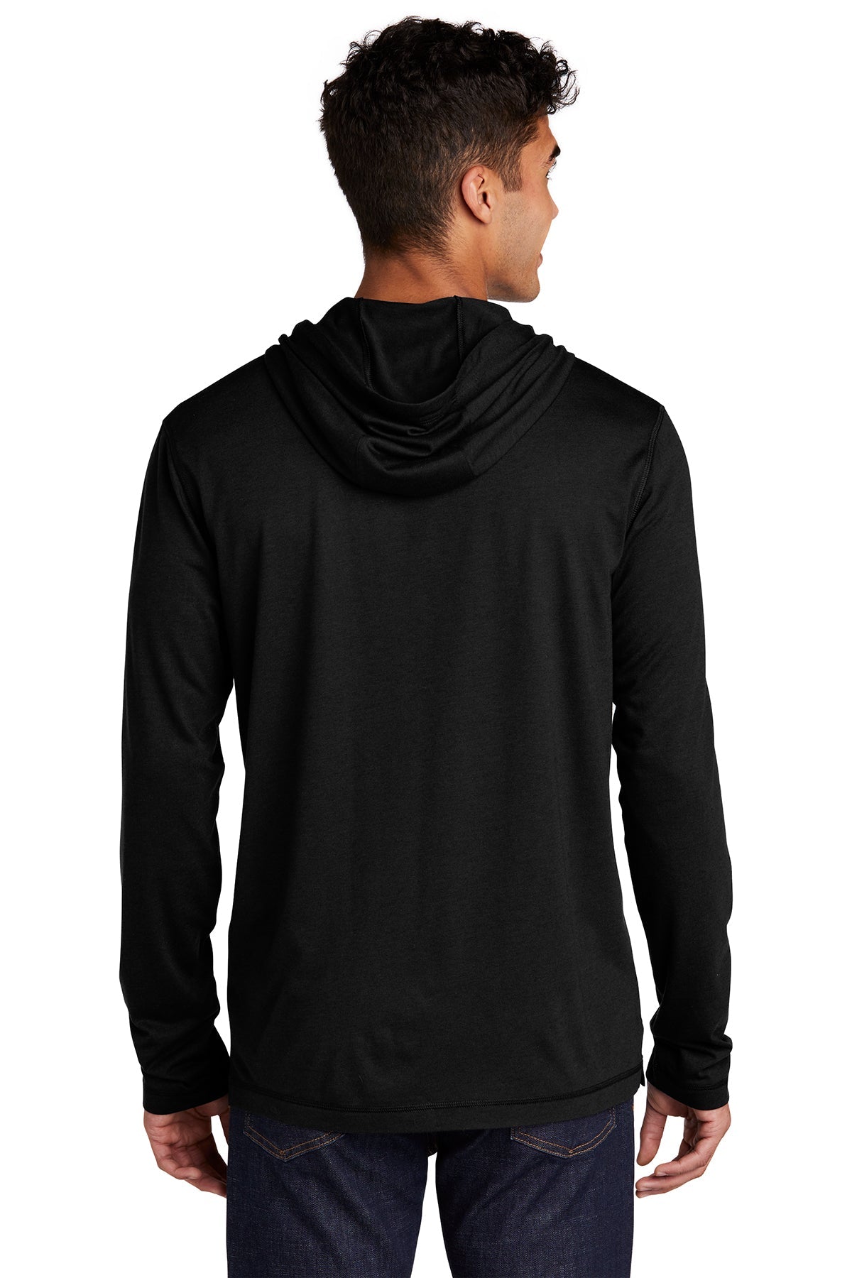 Sport-Tek PosiCharge Tri-Blend Wicking Branded Long Sleeve Hoodies, Black Triad Solid [Skurka Aerospace, Inc.]
