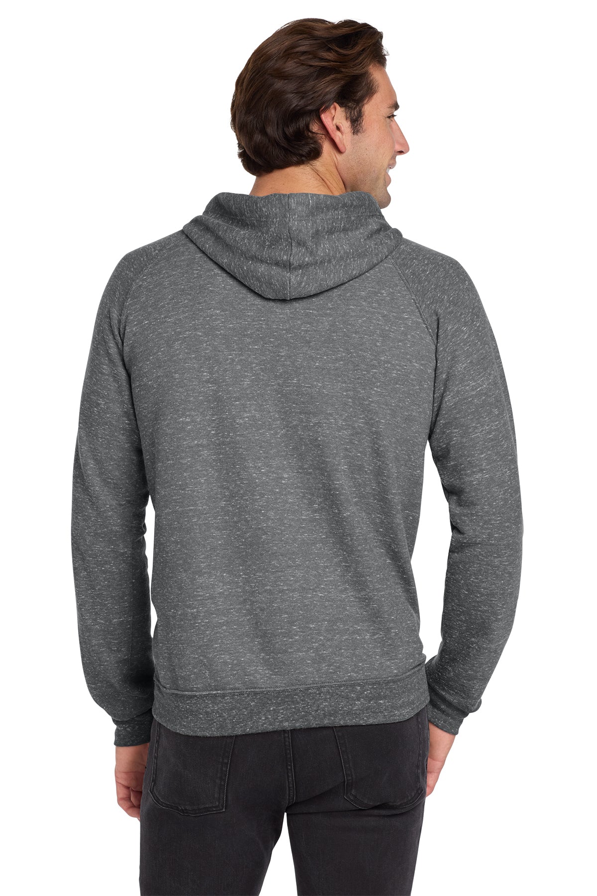 Jerzees Snow Heather French Terry Raglan Hoodie 90M Charcoal