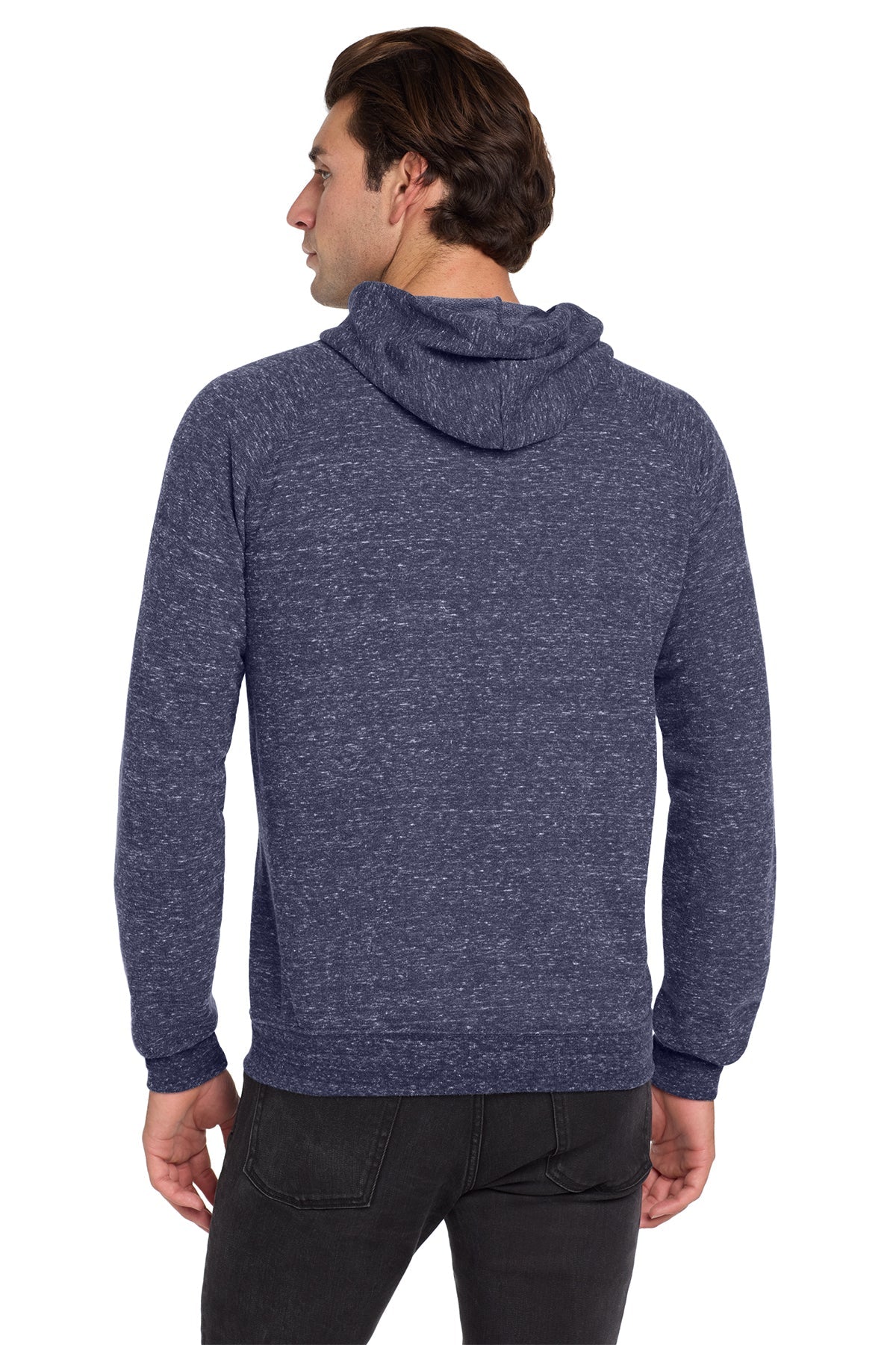 Jerzees Snow Heather French Terry Raglan Hoodie 90M Navy
