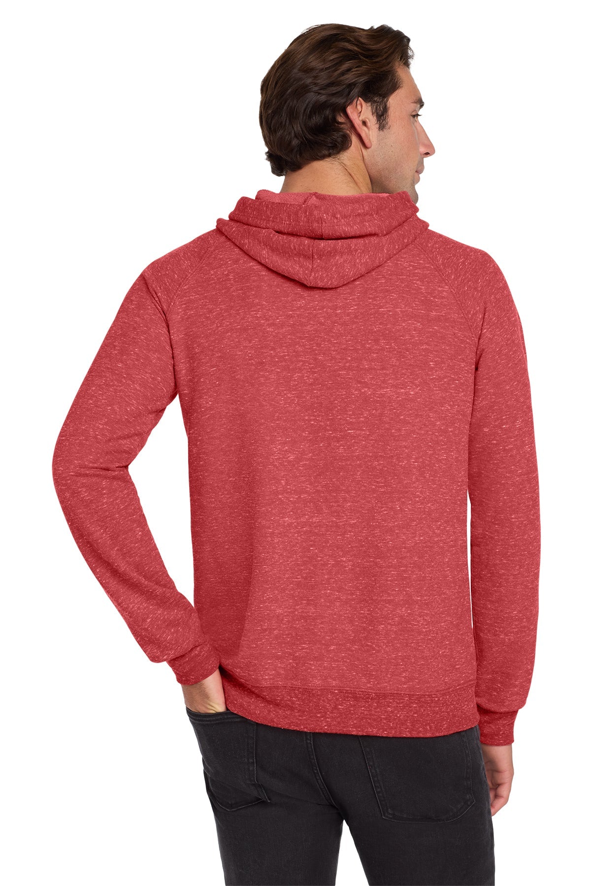 Jerzees Snow Heather French Terry Raglan Hoodie 90M Red