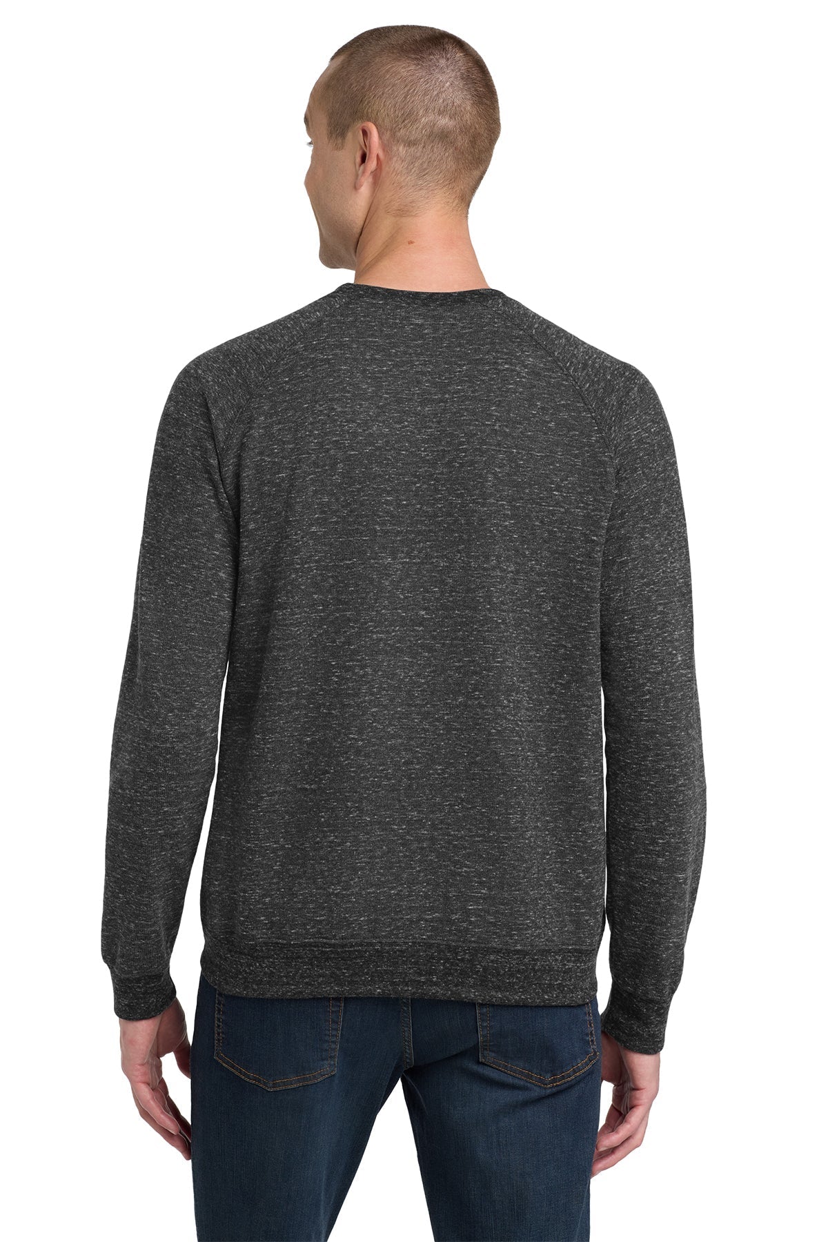 Jerzees Snow Heather French Terry Raglan Crew 91M Black Ink [Sherpa LLC]