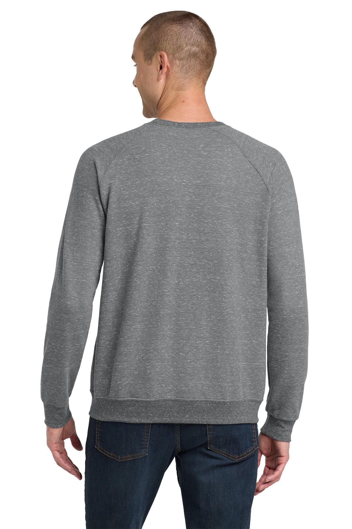 Jerzees Snow Heather French Terry Raglan Crew 91M Charcoal