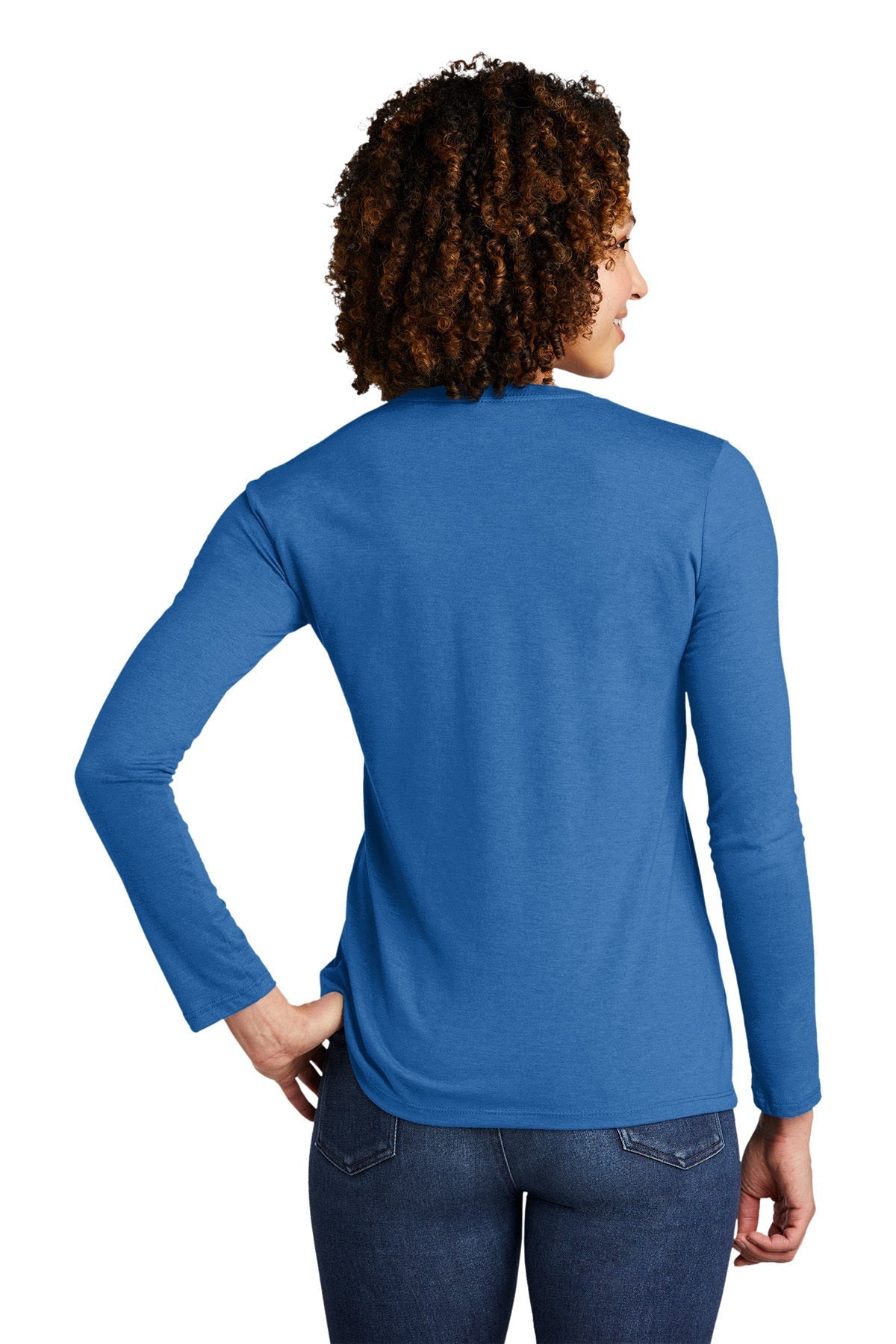 Allmade Women's Tri-Blend Custom Long Sleeve Tee, Azure Blue [TW Constructors]