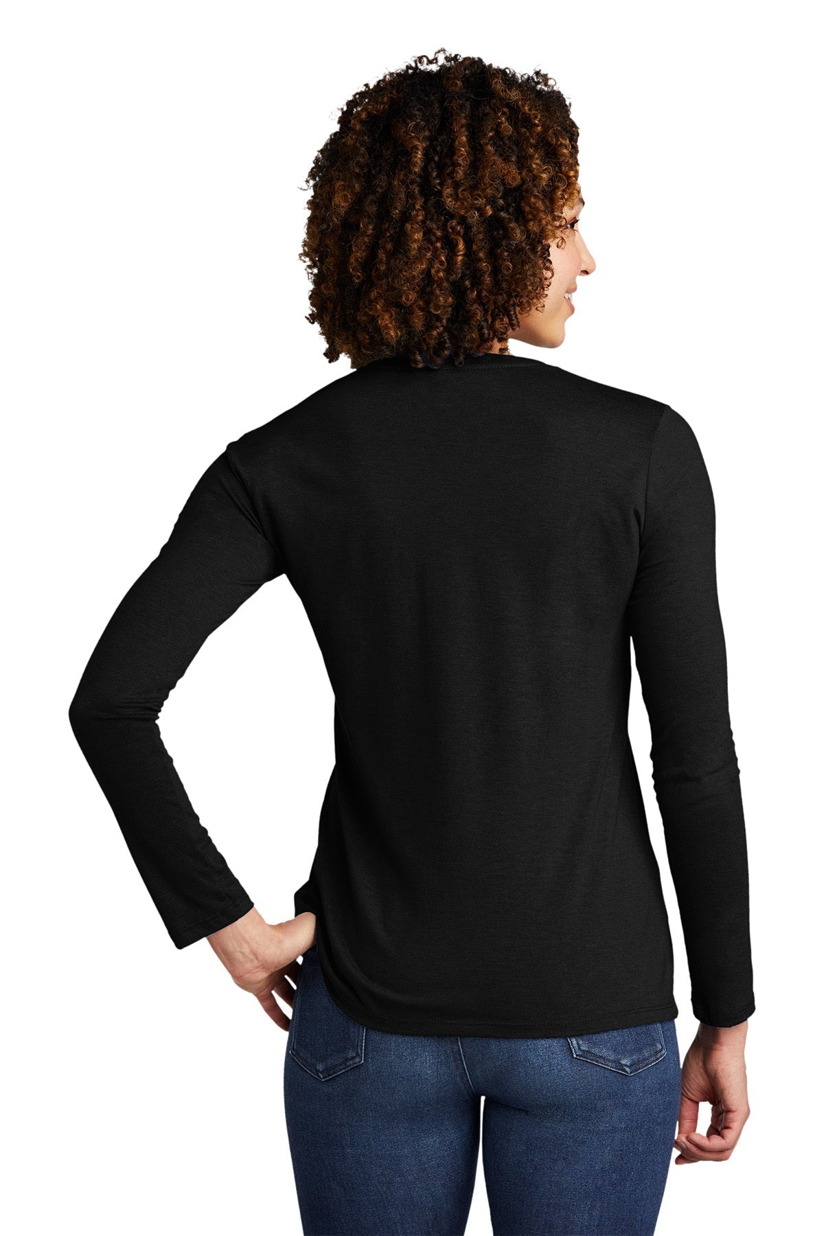 Allmade Women's Tri-Blend Custom Long Sleeve Tee, Space Black [Real8 Group]