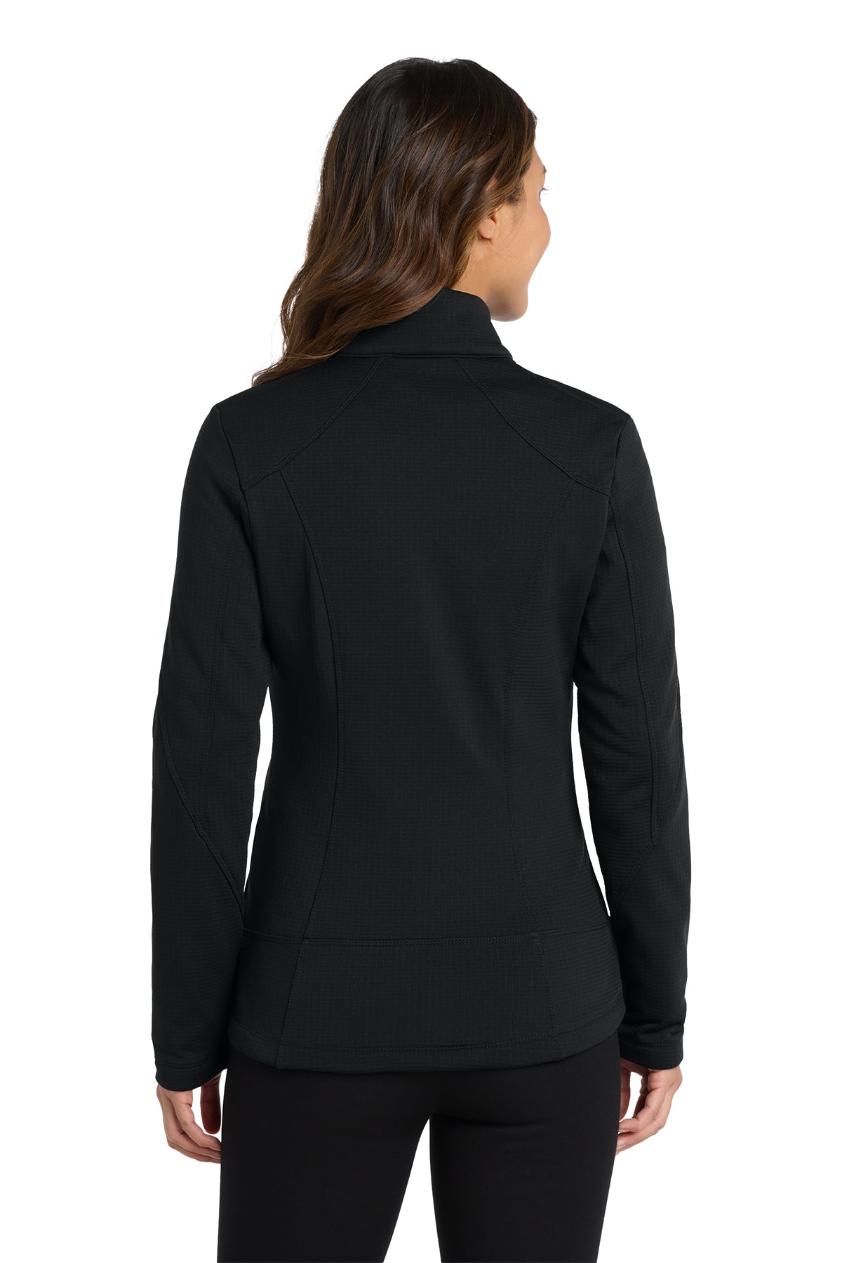 Port Authority Women's Grid Fleece Custom Jackets, Deep Black