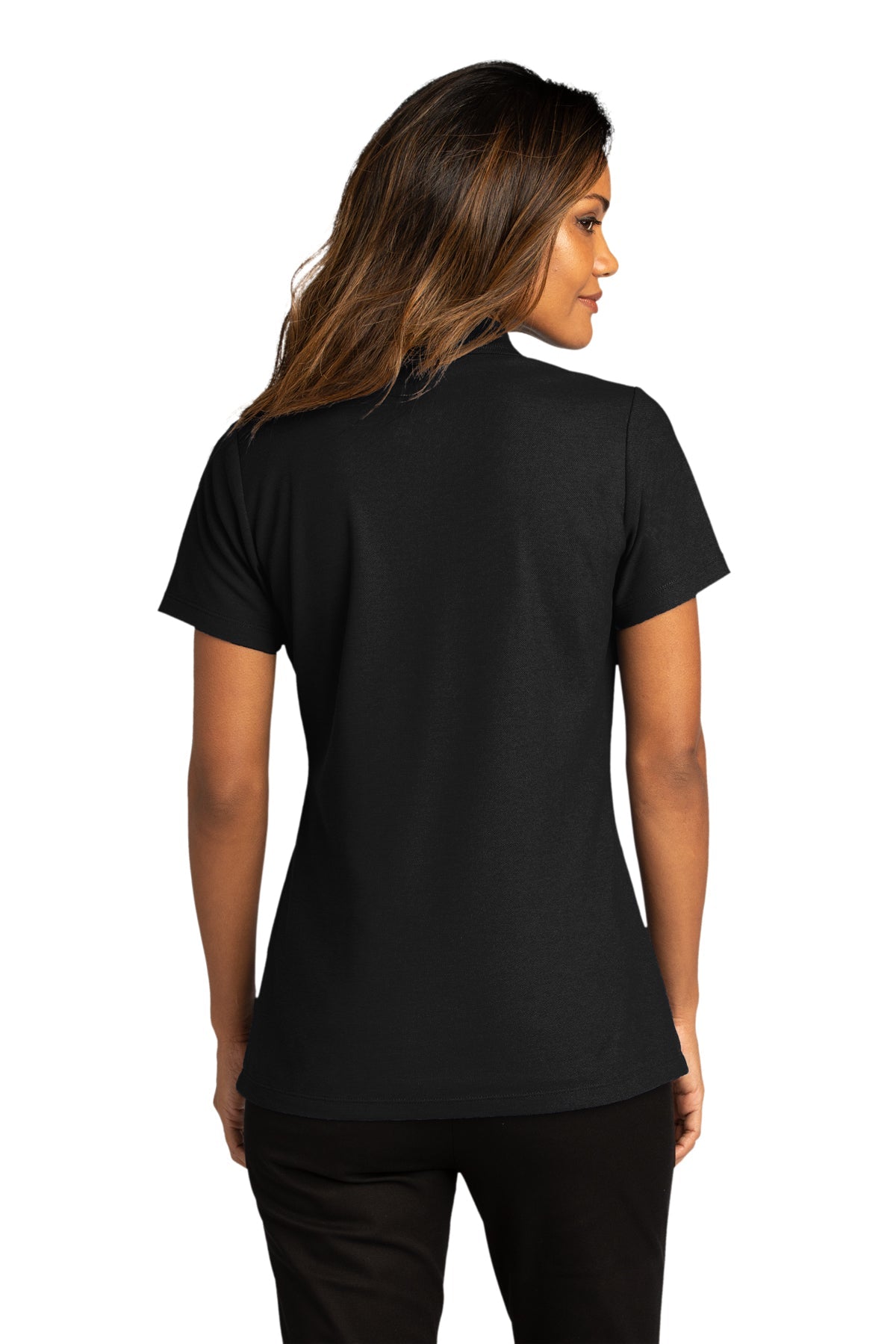 Port Authority Womens SuperPro React Custom Polos, Deep Black [Winners Circle Group]