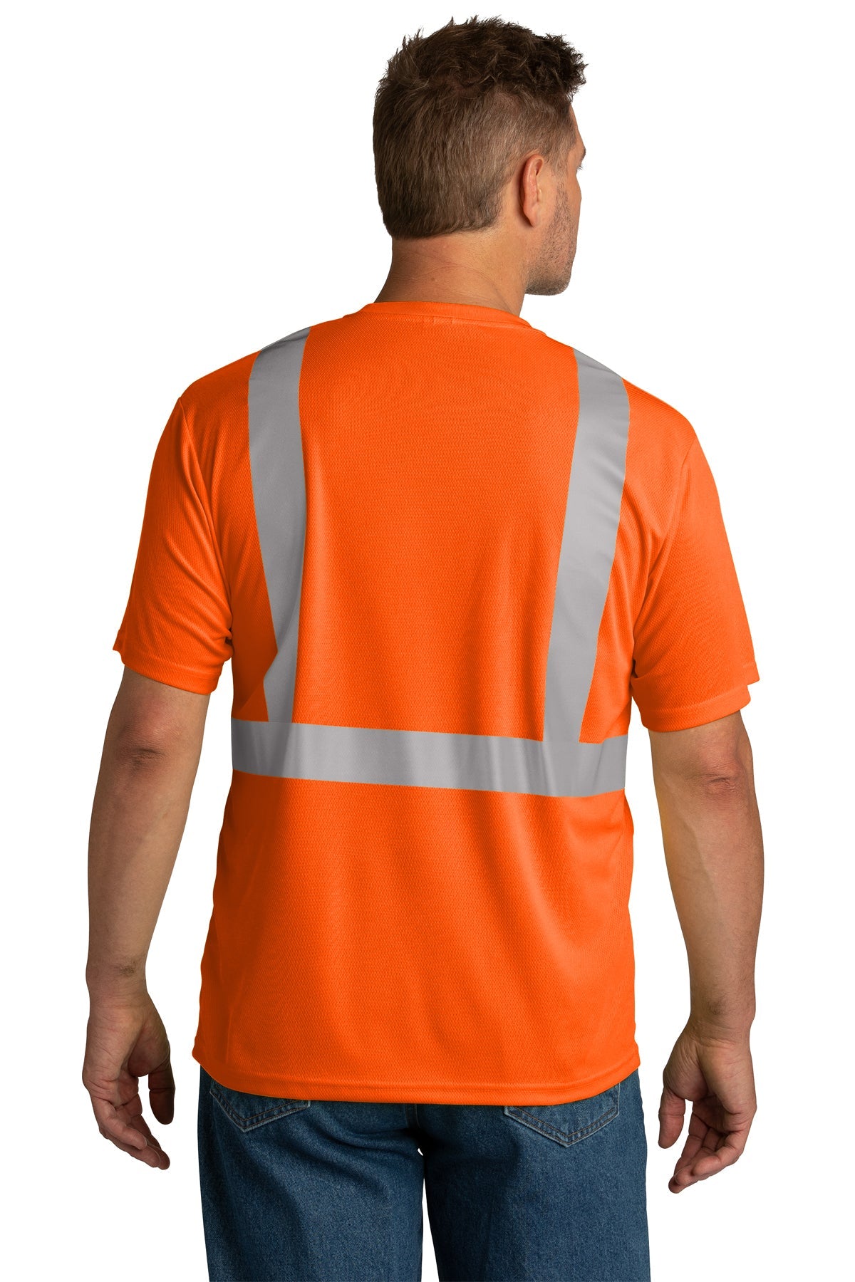 CornerStone ANSI 107 Class 2 Mesh Custom Tee's, Safety Orange