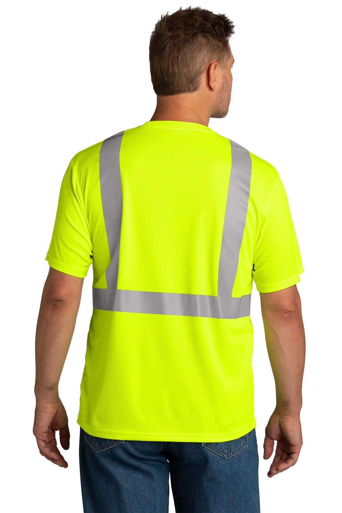 CornerStone ANSI 107 Class 2 Mesh Custom Tee's, Safety Yellow