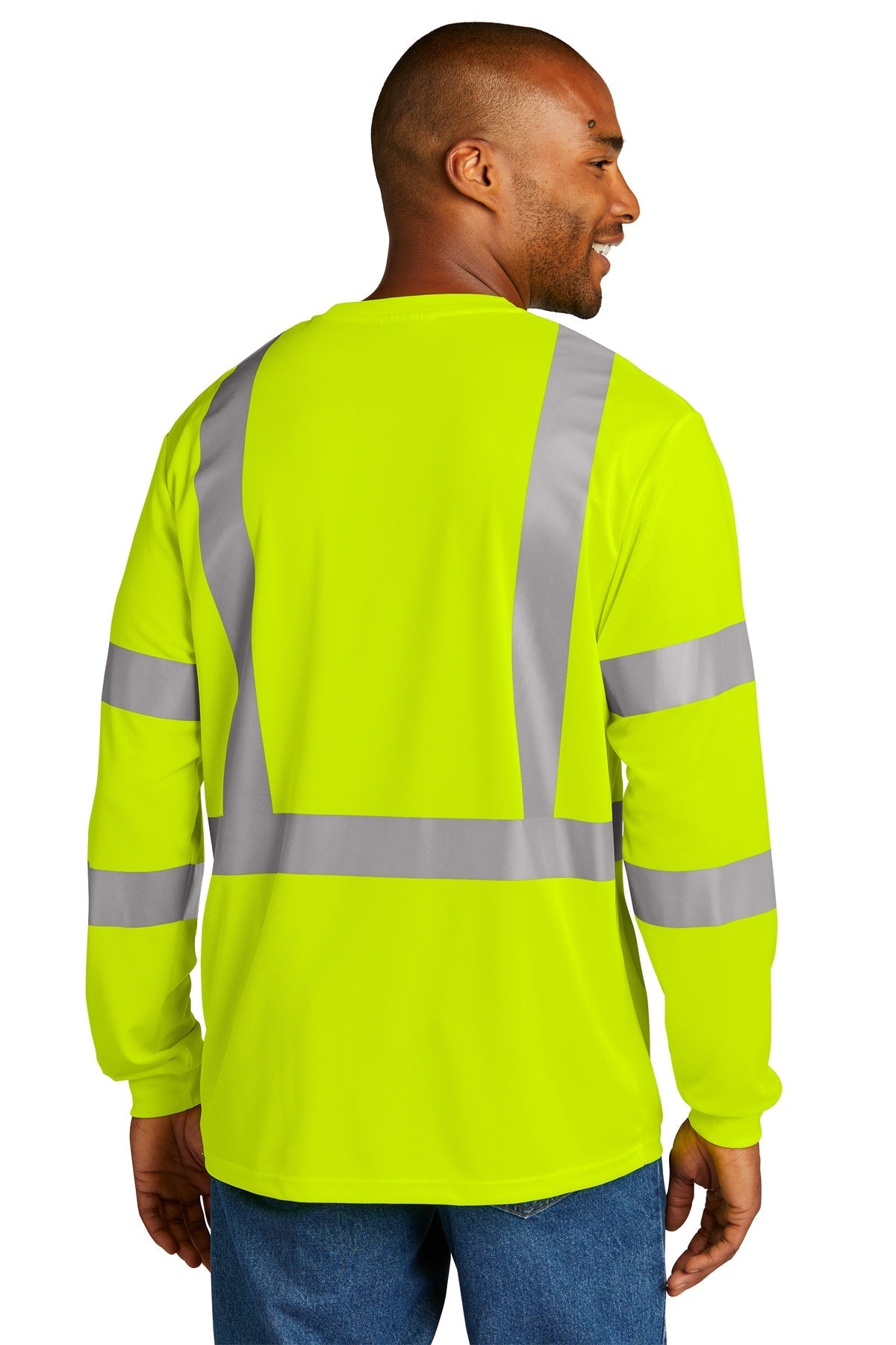CornerStone ANSI 107 Class 3 Mesh Long Sleeve Custom Tee's, Safety Yellow [Fire Solutions]