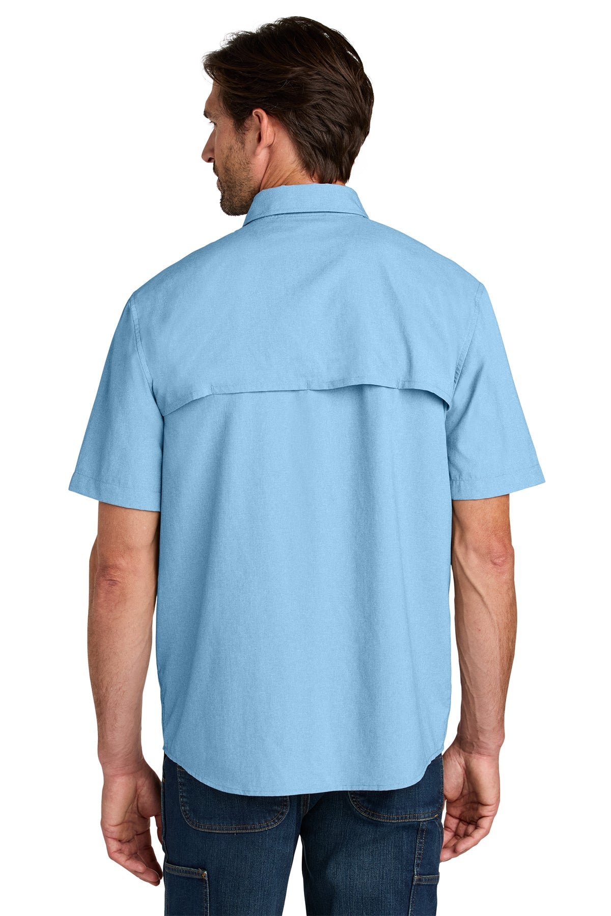 Carhartt Force Sun Defender Short Sleeve Custom Shirts, Fresh Water Blue