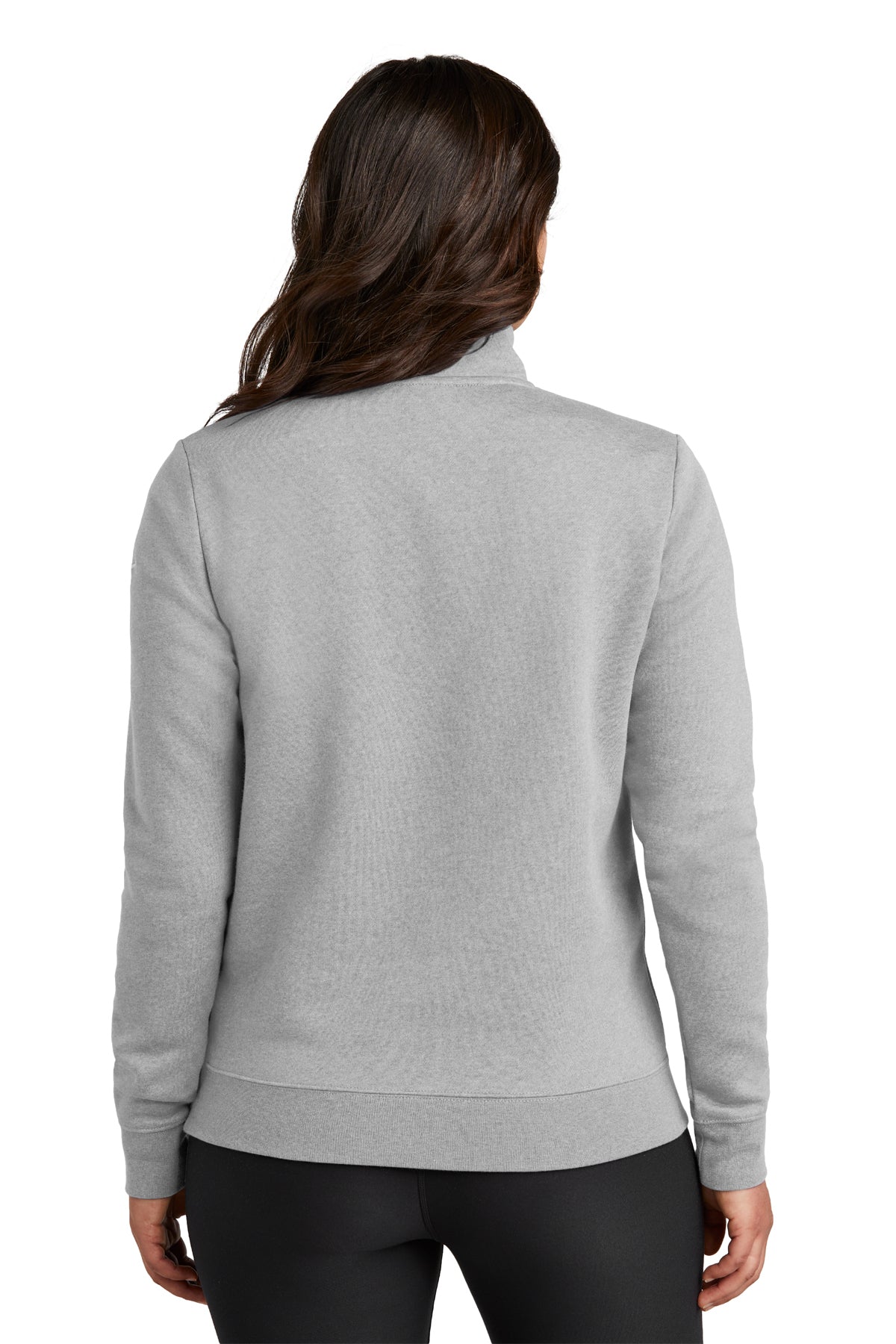 Nike Ladies Club Fleece Custom Quarter-Zips, Dark Grey Heather [Olive Crest]