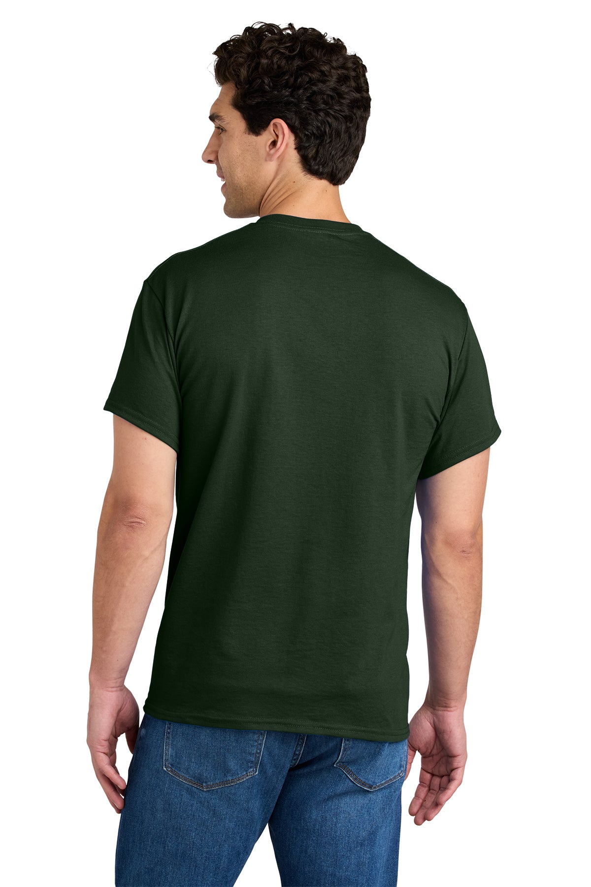 gildan dryblend cotton poly pocket t shirt 8300 forest green