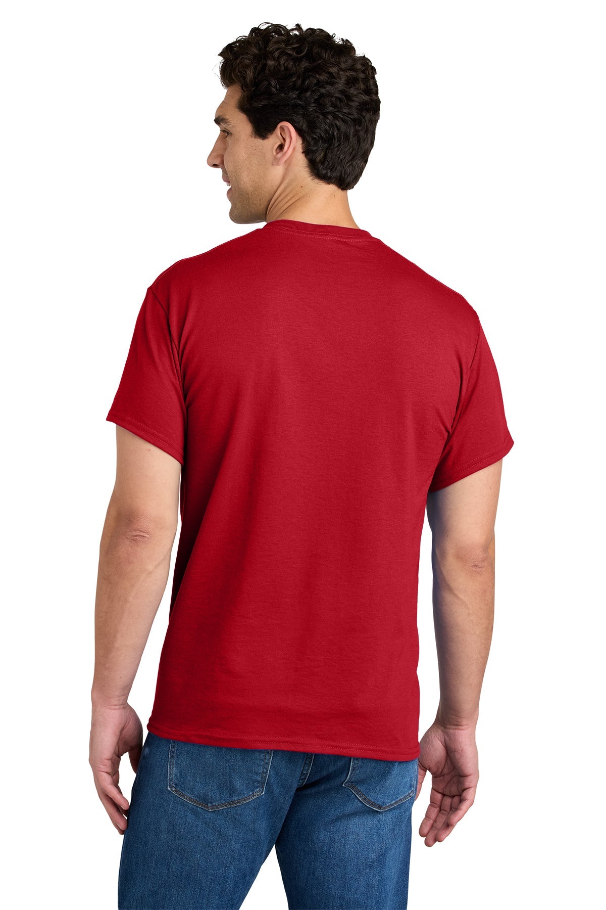 gildan dryblend cotton poly pocket t shirt 8300 red
