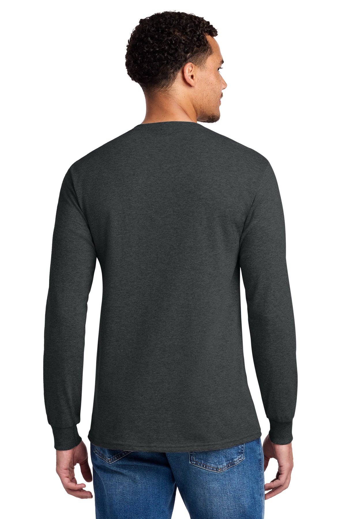 Jerzees Dri-Power 50/50 Cotton/Poly Long Sleeve T-Shirt 29LS Black Heather