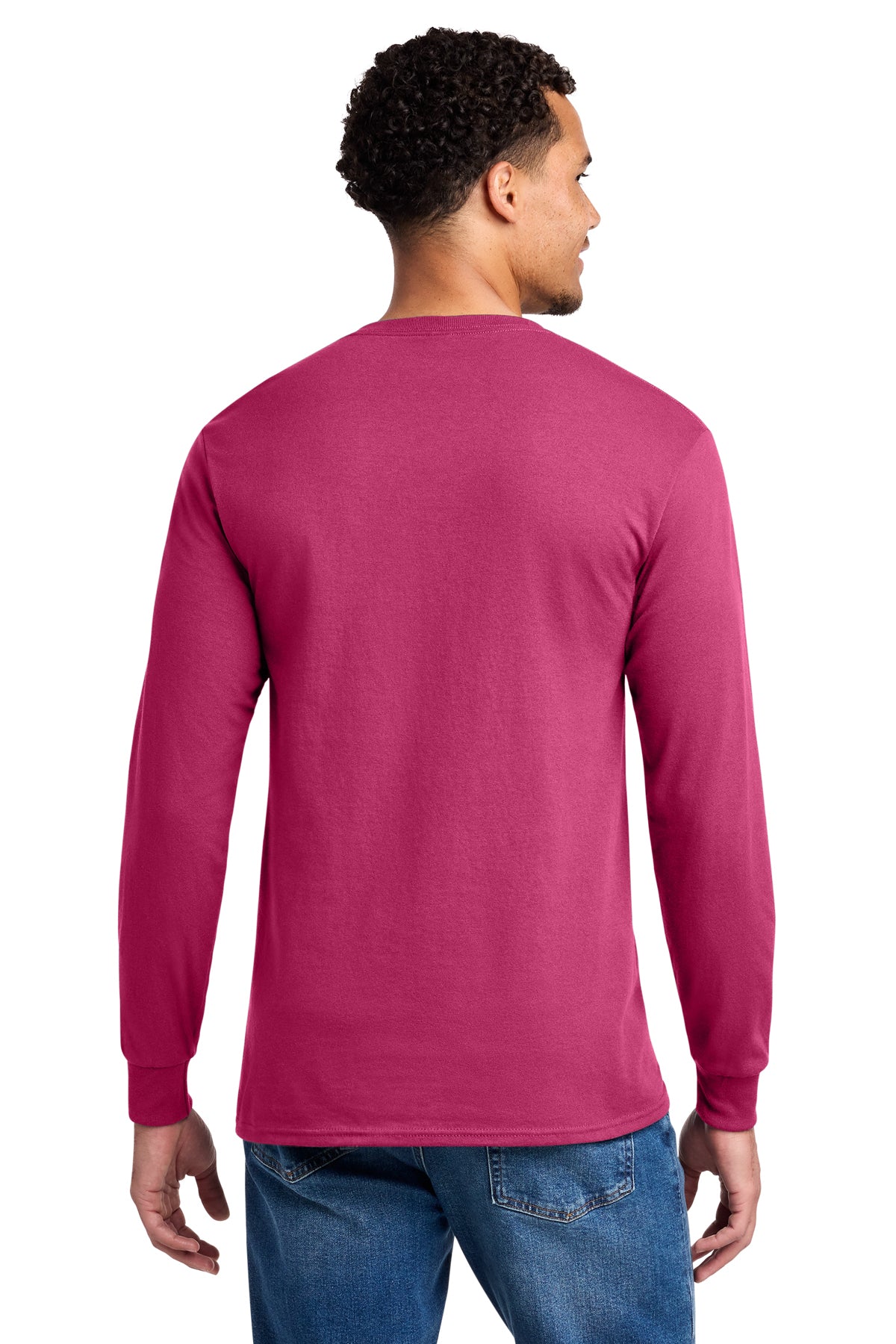 Jerzees Dri-Power 50/50 Cotton/Poly Long Sleeve T-Shirt 29LS Cyber Pink