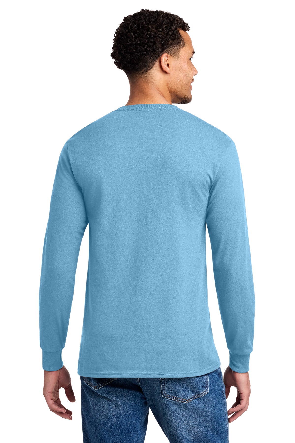 Jerzees Dri-Power 50/50 Cotton/Poly Long Sleeve T-Shirt 29LS Light Blue
