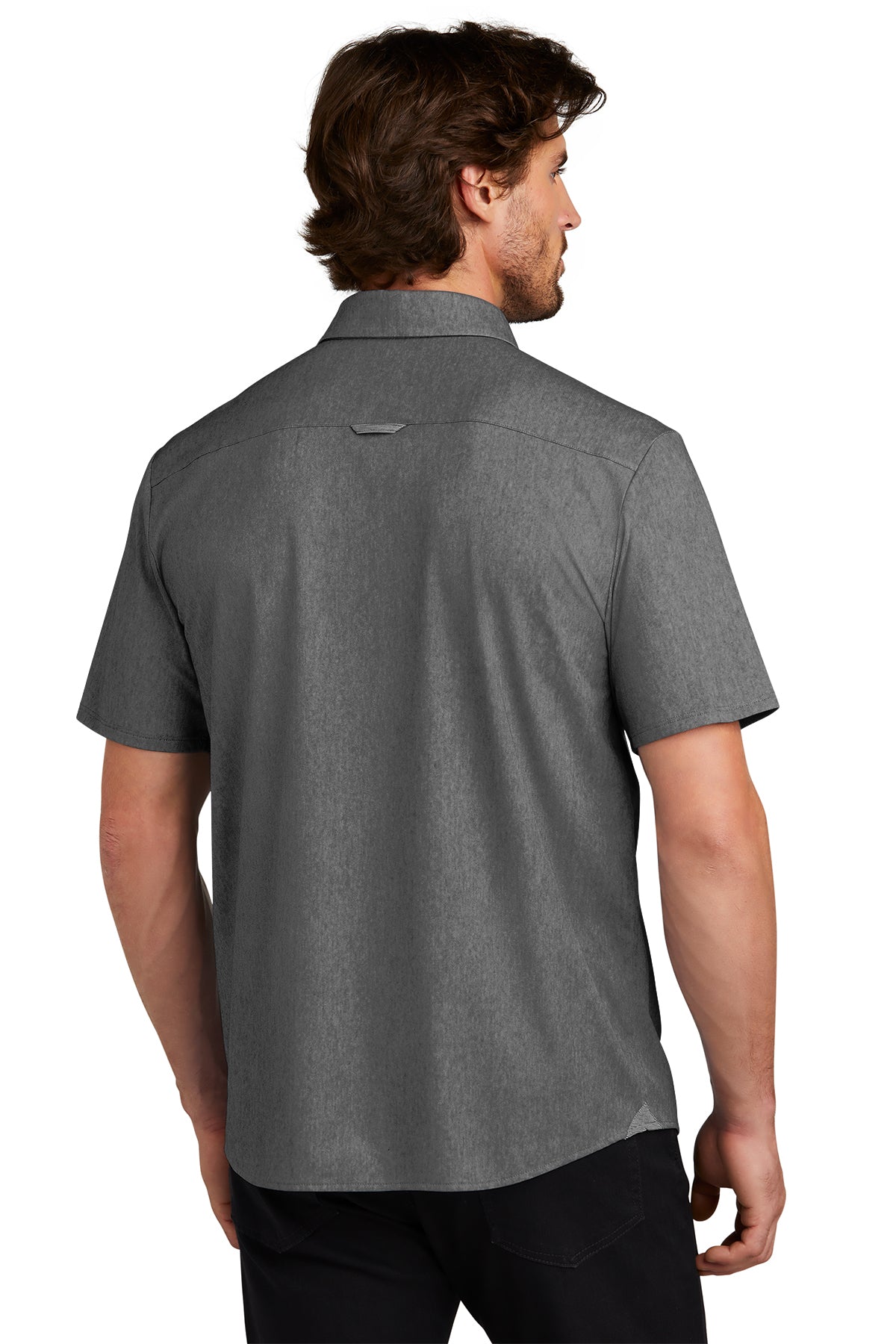 OGIO Extend Short Sleeve Custom Button Downs, Blacktop Heather [Vision Electric and Systems]