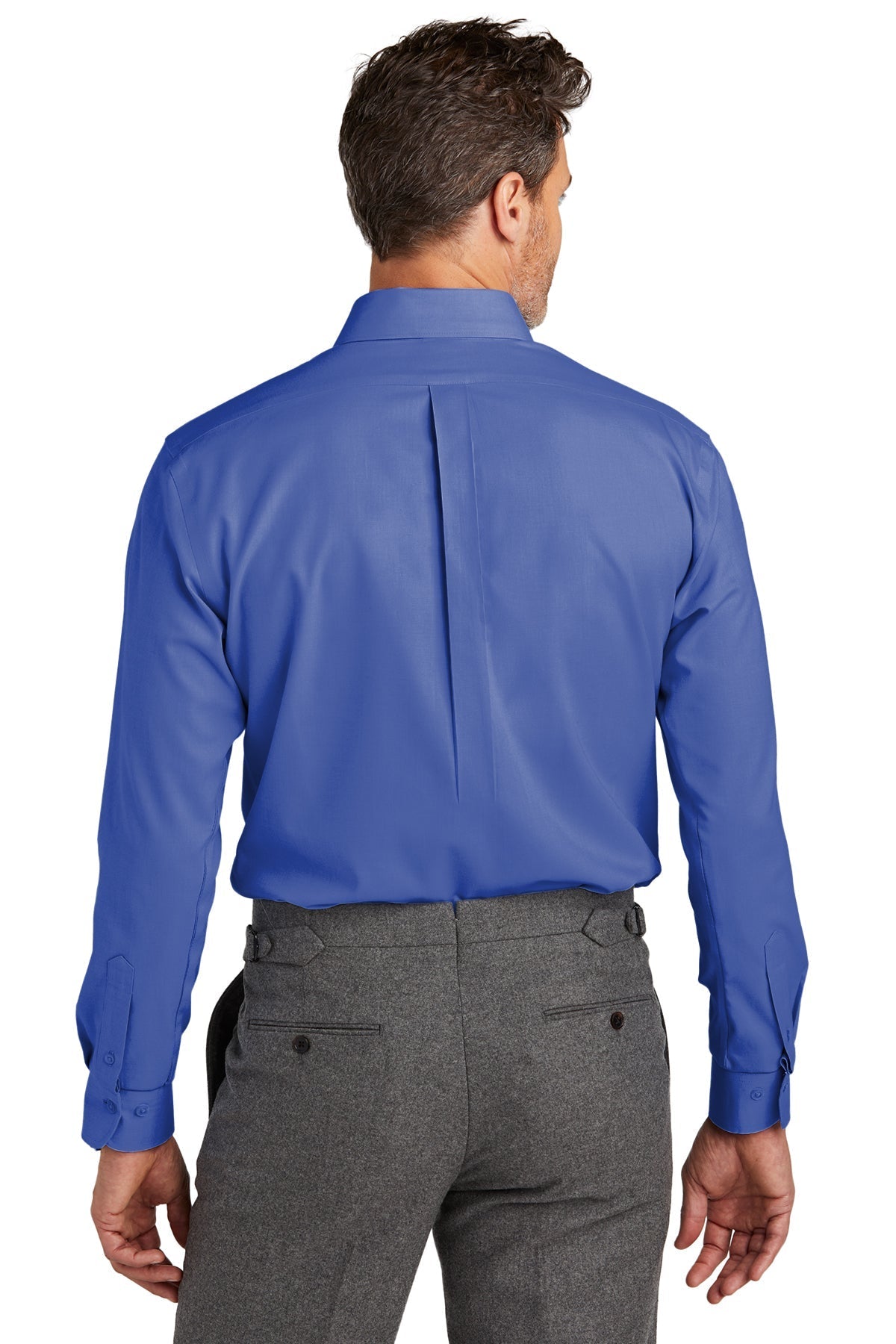 Brooks Brothers Wrinkle-Free Stretch Nailhead Shirt, Cobalt Blue [Fire Solutions]
