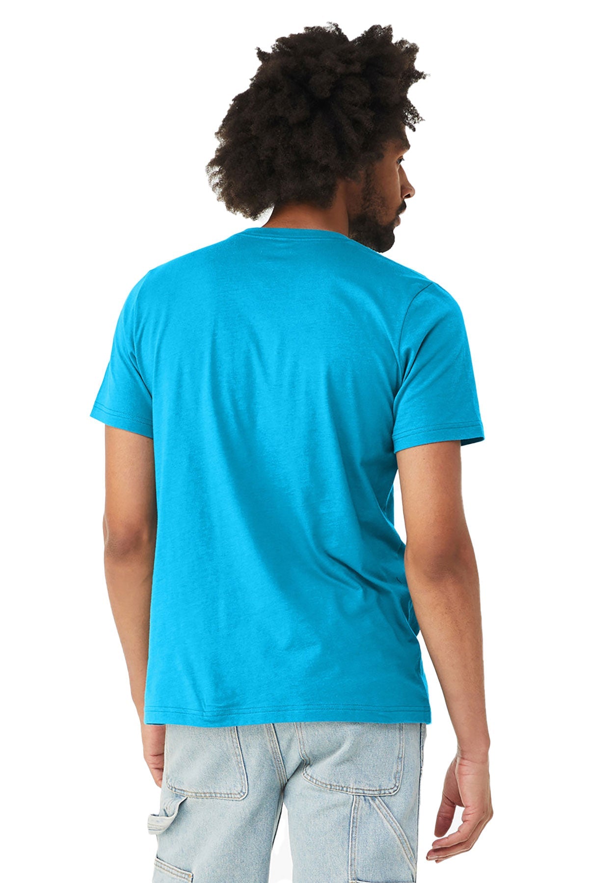 Bella Canvas Unisex Heather Custom T-Shirts, Neon Blue