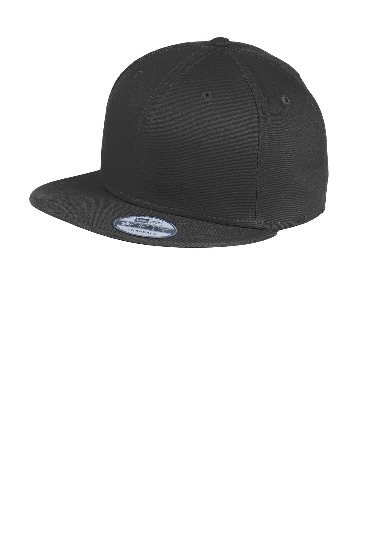 New Era Flat Bill Snapback Customized Caps, Black [RealPage]