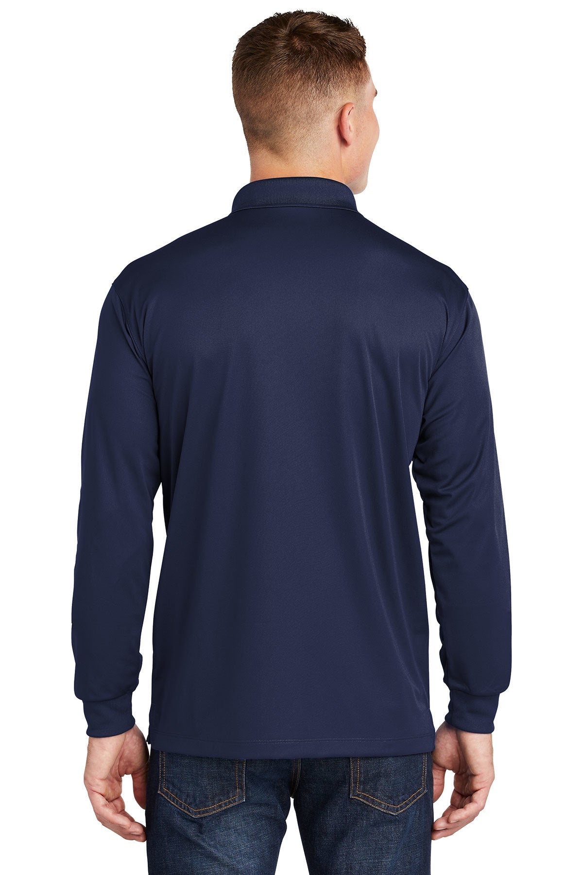 Sport-Tek Long Sleeve Micropique Custom Sport-Wick Polos, True Navy [Skurka Aerospace, Inc.]