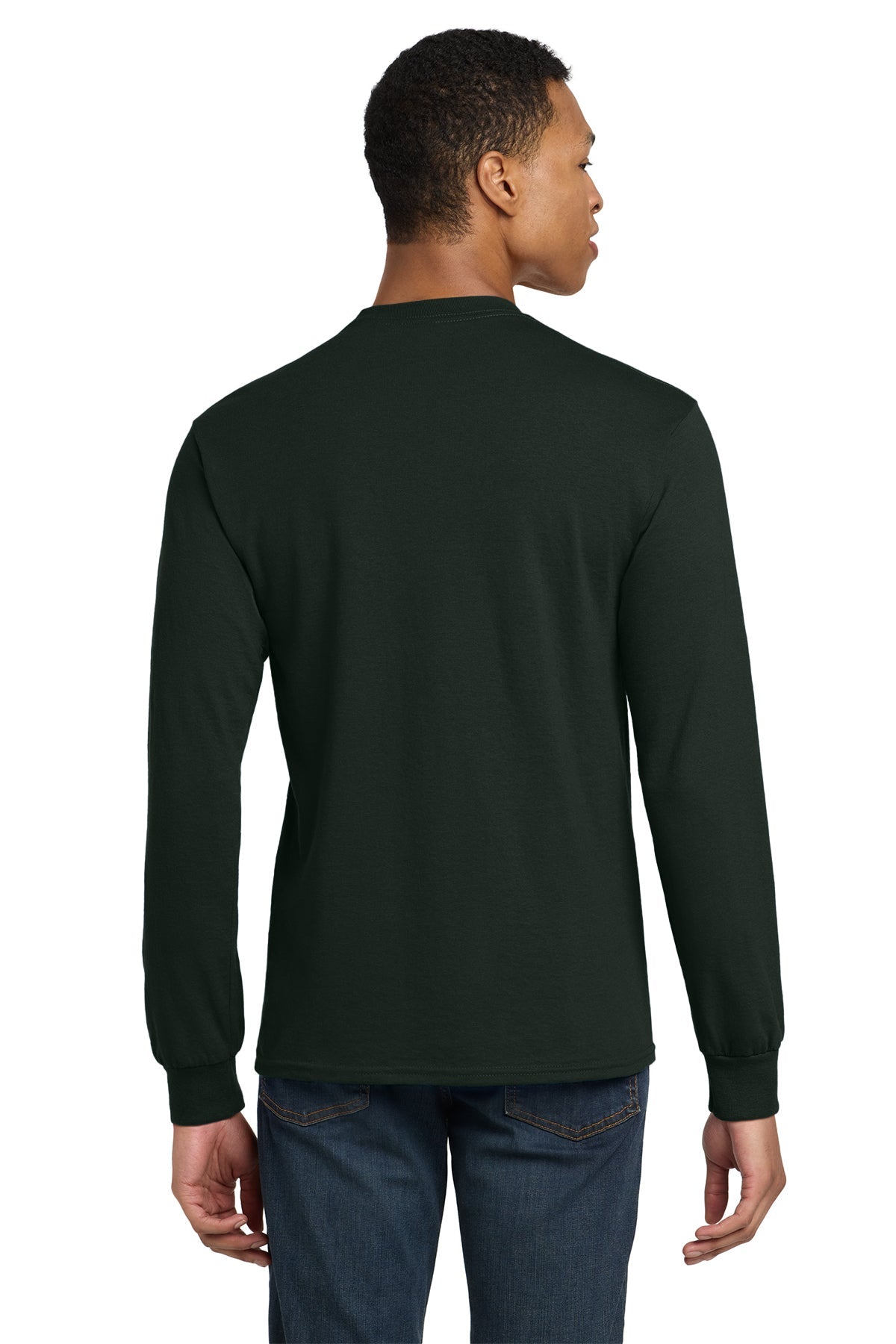 Gildan Dryblend Cotton Poly Long Sleeve T Shirt Forest Green [Benjamin and Company]