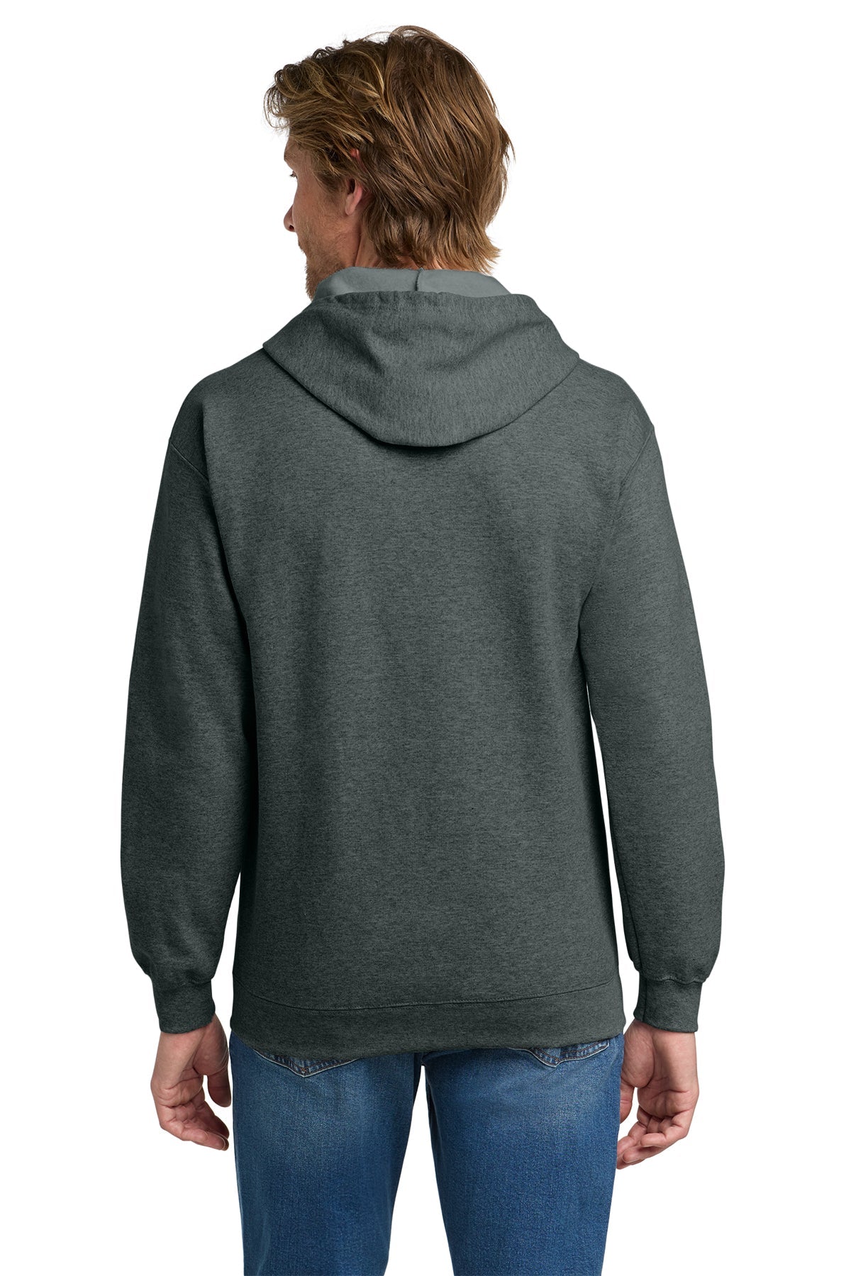 Gildan Heavy Blend Full Zip Hooded Sweatshirt Dark Heather Grey