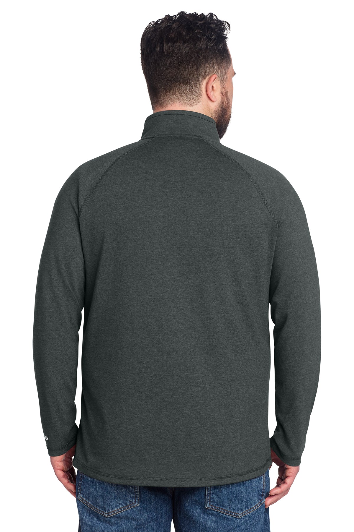 Carhartt Force Quarter-Zip Custom Long Sleeve T-Shirts, Carbon Heather