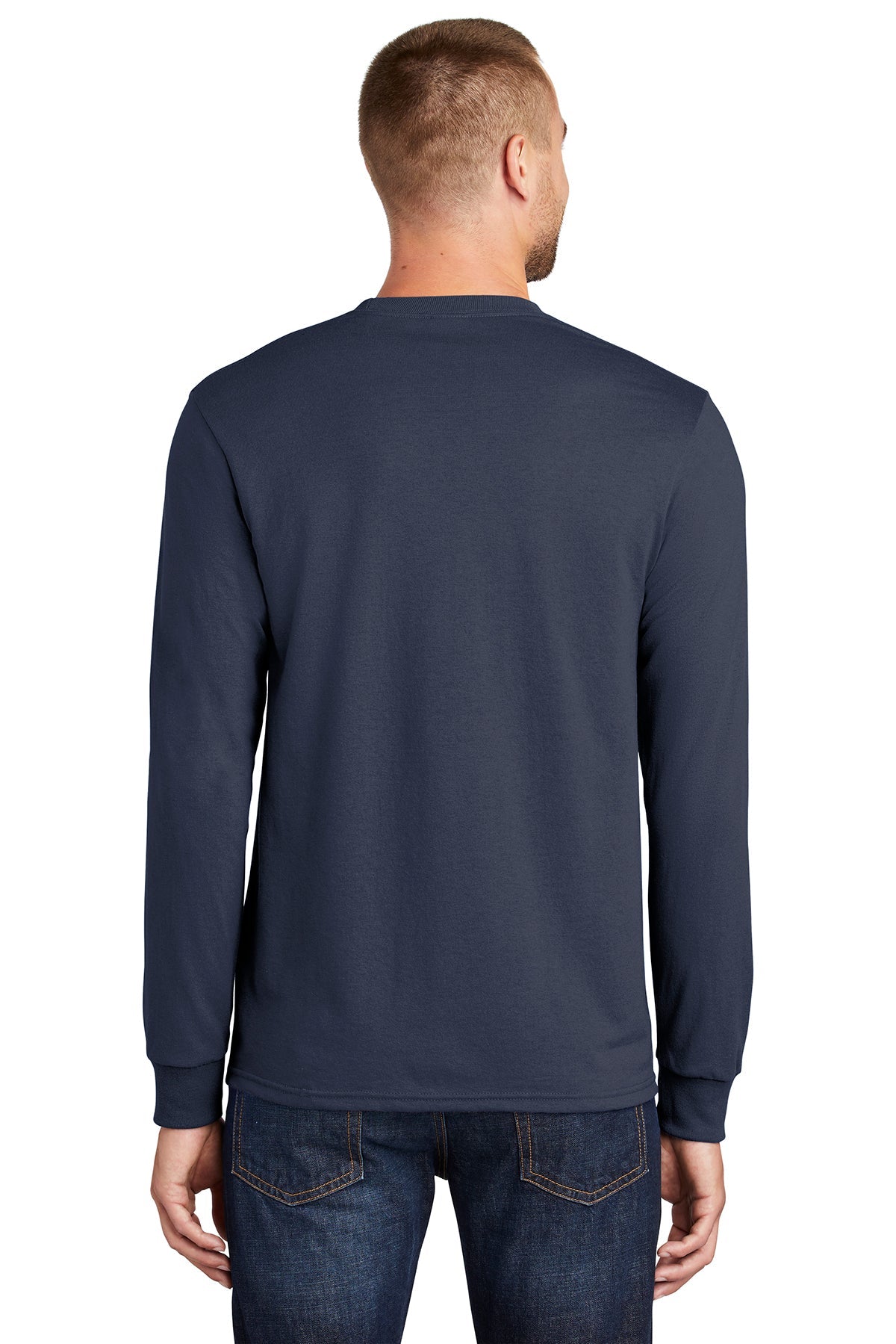 Port & Company Long Sleeve Customized Core Blend Tee's, Navy [Claritas Rx]