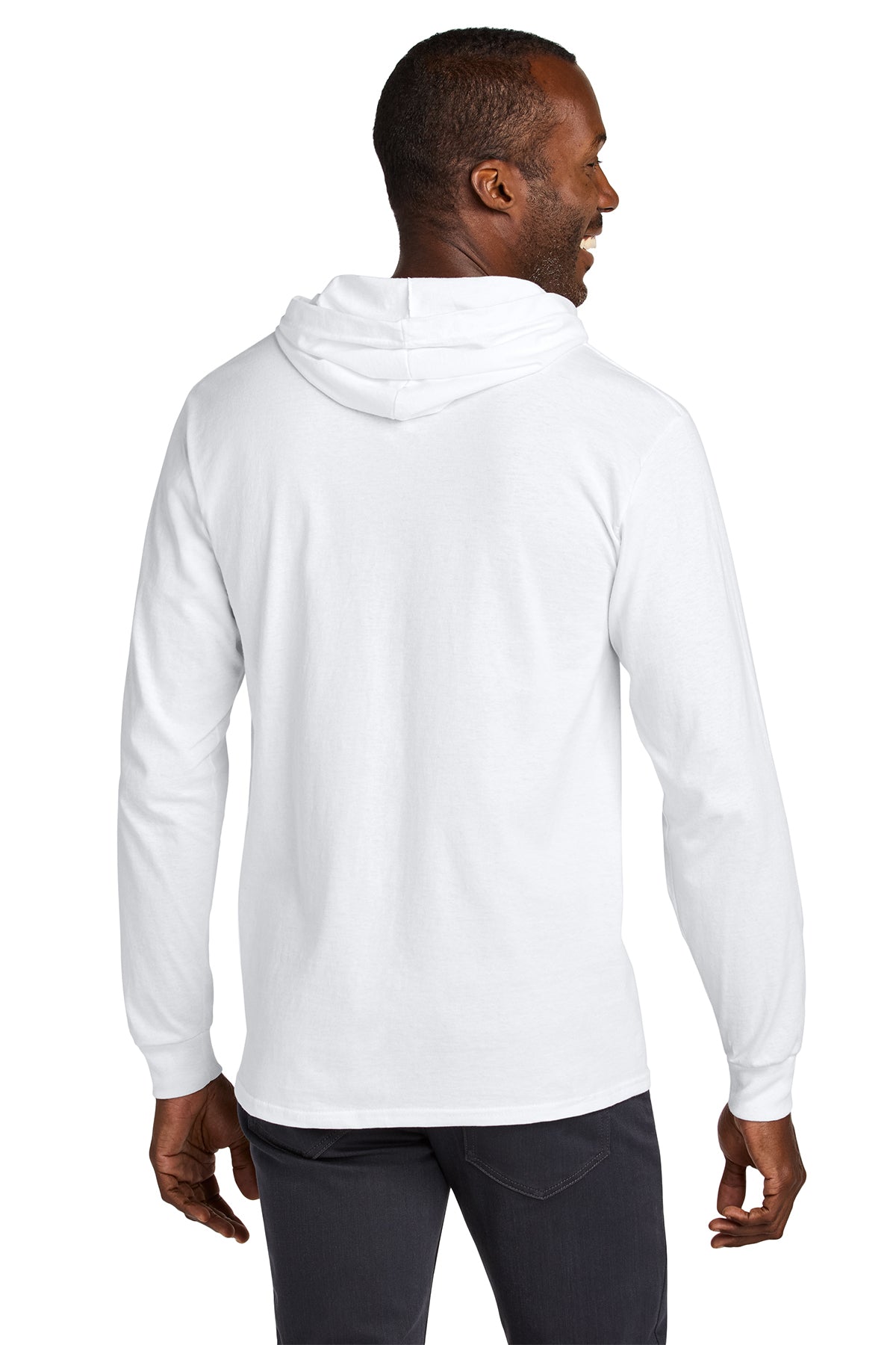 Jerzees Classics Unisex Cotton Long Sleeve Hooded Custom T-Shirts, White [Spring Meadow Nursery]