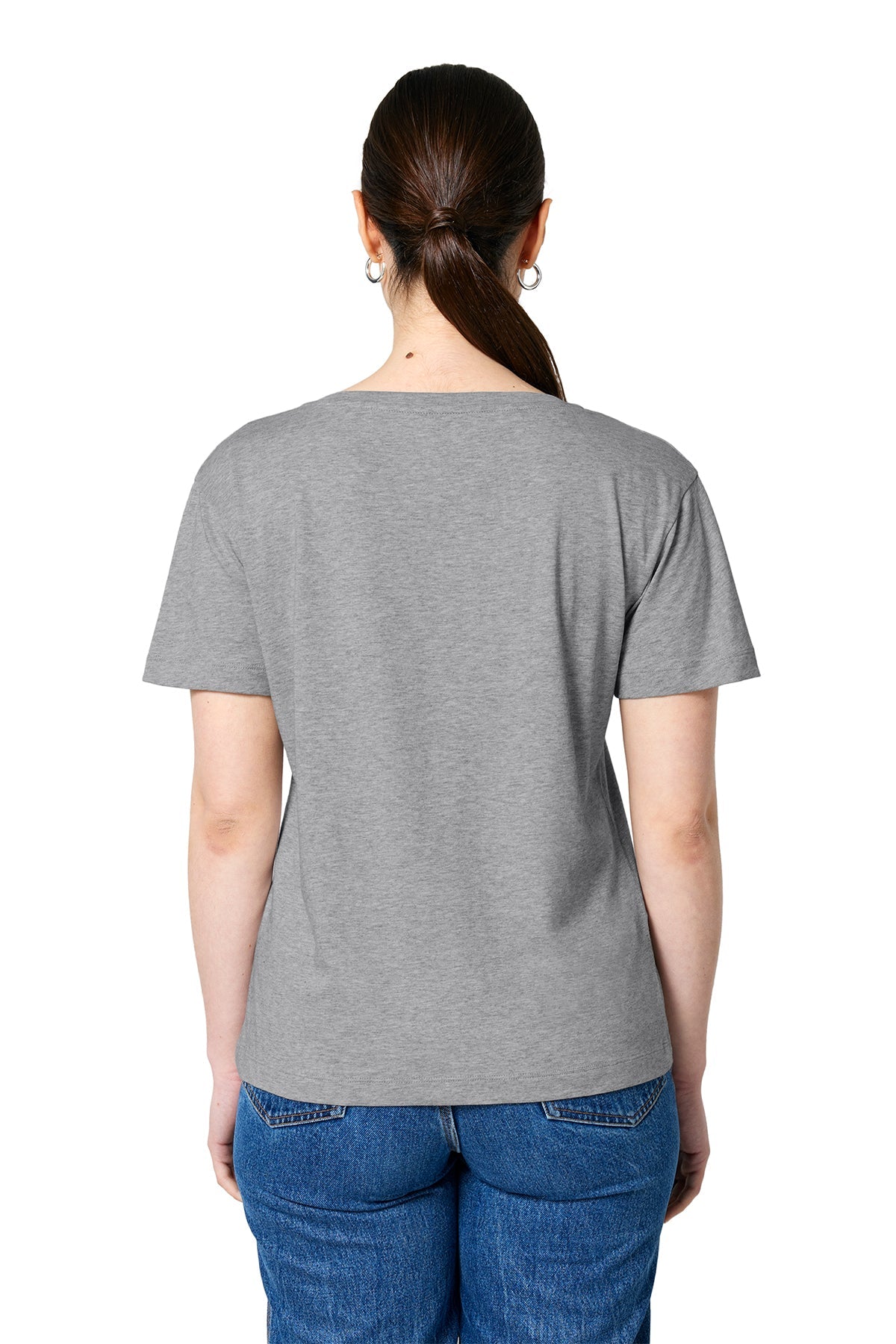 Stanley Stella Women’s Serena Scoop Neck Custom Tee's, Heather Grey