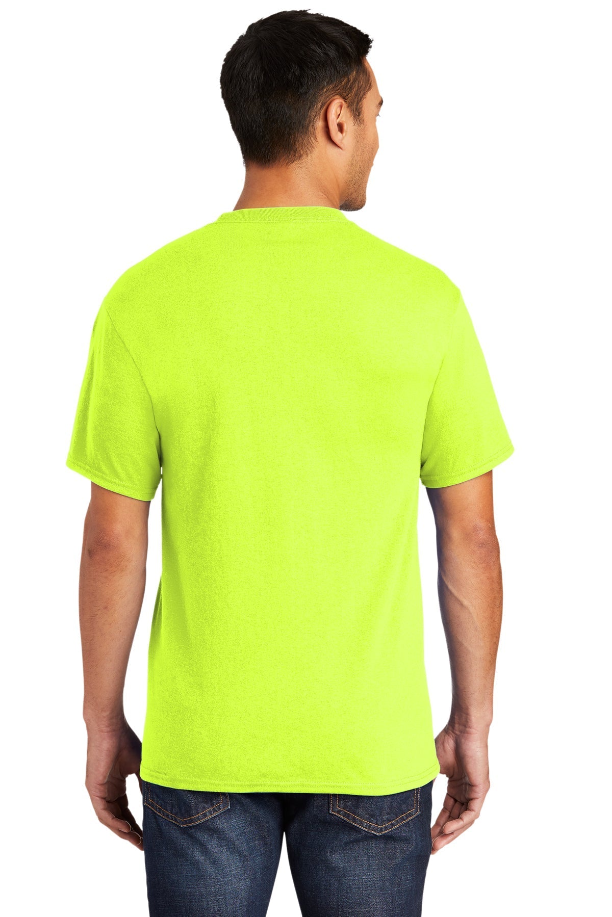 Port & Company Tall Core Blend Customized Pocket Tee's, Safety Green [Fire Solutions]