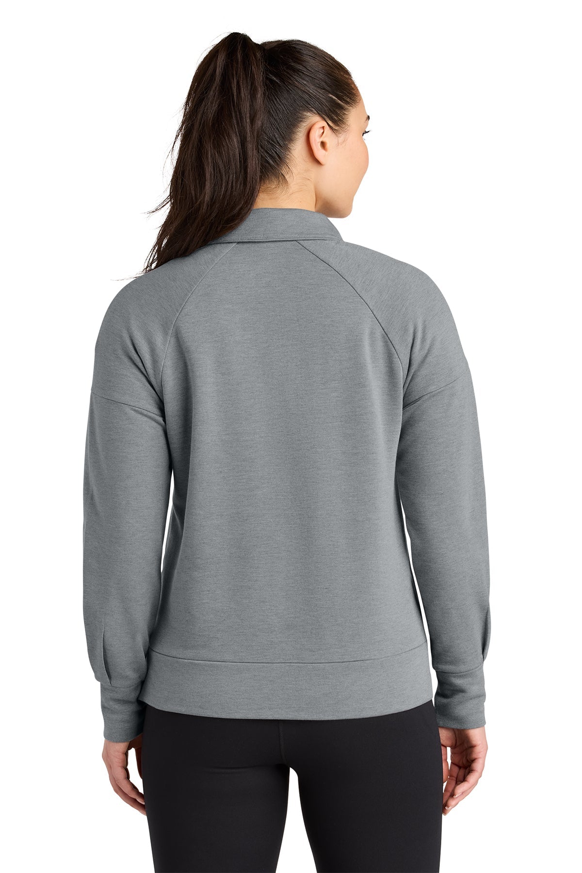 OGIO Womens Luuma Custom 1/2-Zips, Petrol Grey Heather