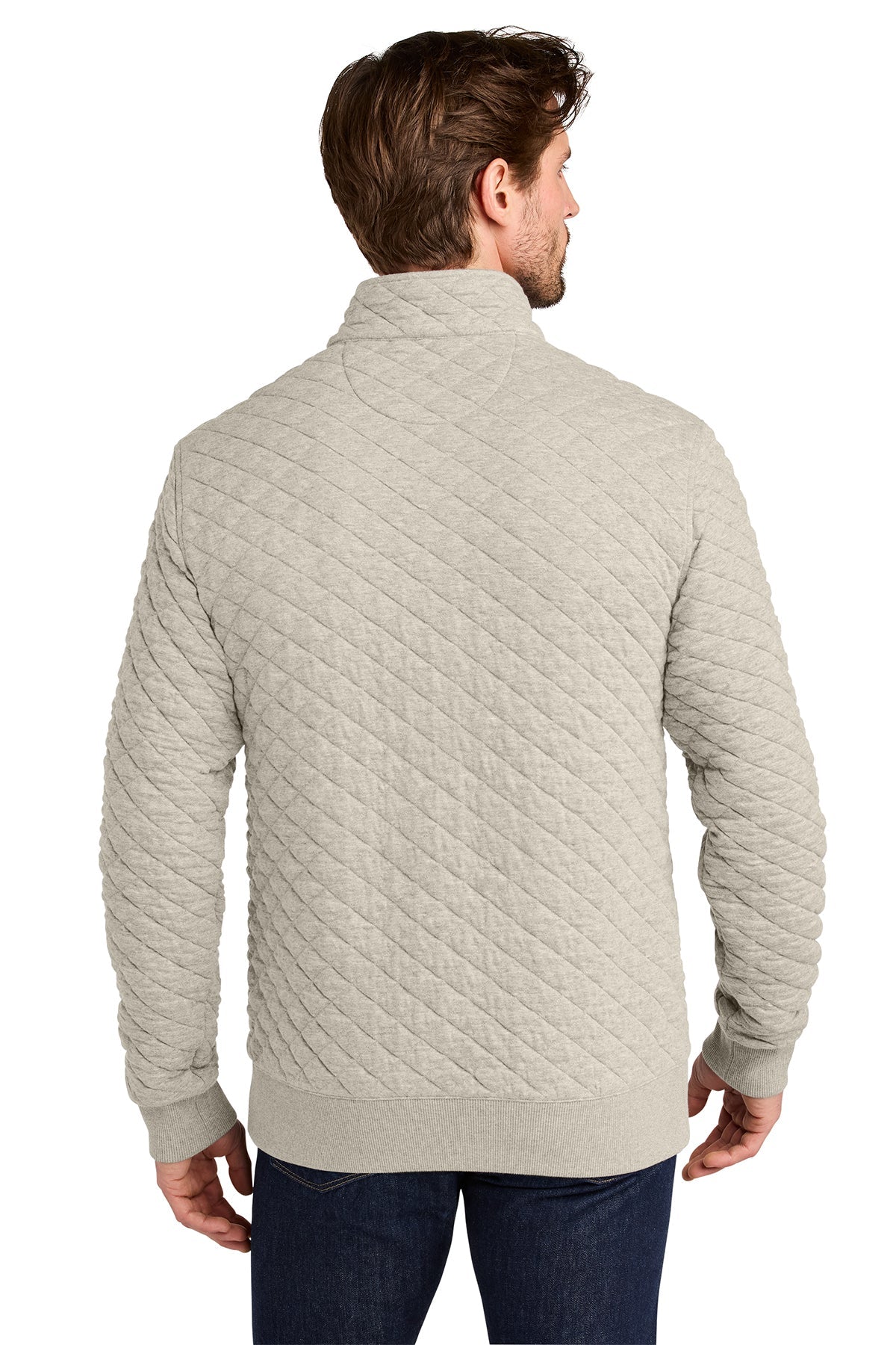 Brooks Brothers Diamond Quilt Custom 1/4-Zips, Oatmeal Heather