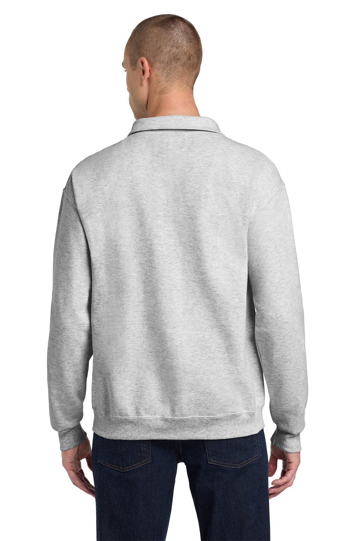 Jerzees Super Sweats NuBlend 1/4-Zip Sweatshirt with Cadet Collar 4528M Ash