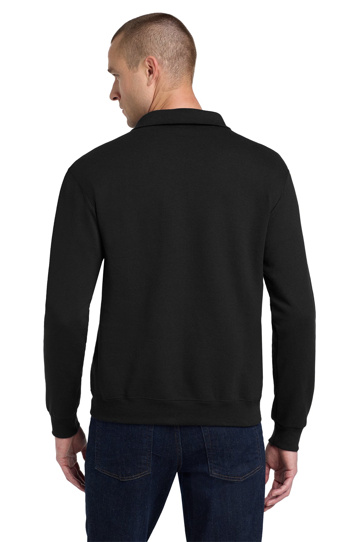 Jerzees Super Sweats NuBlend 1/4-Zip Sweatshirt with Cadet Collar 4528M Black