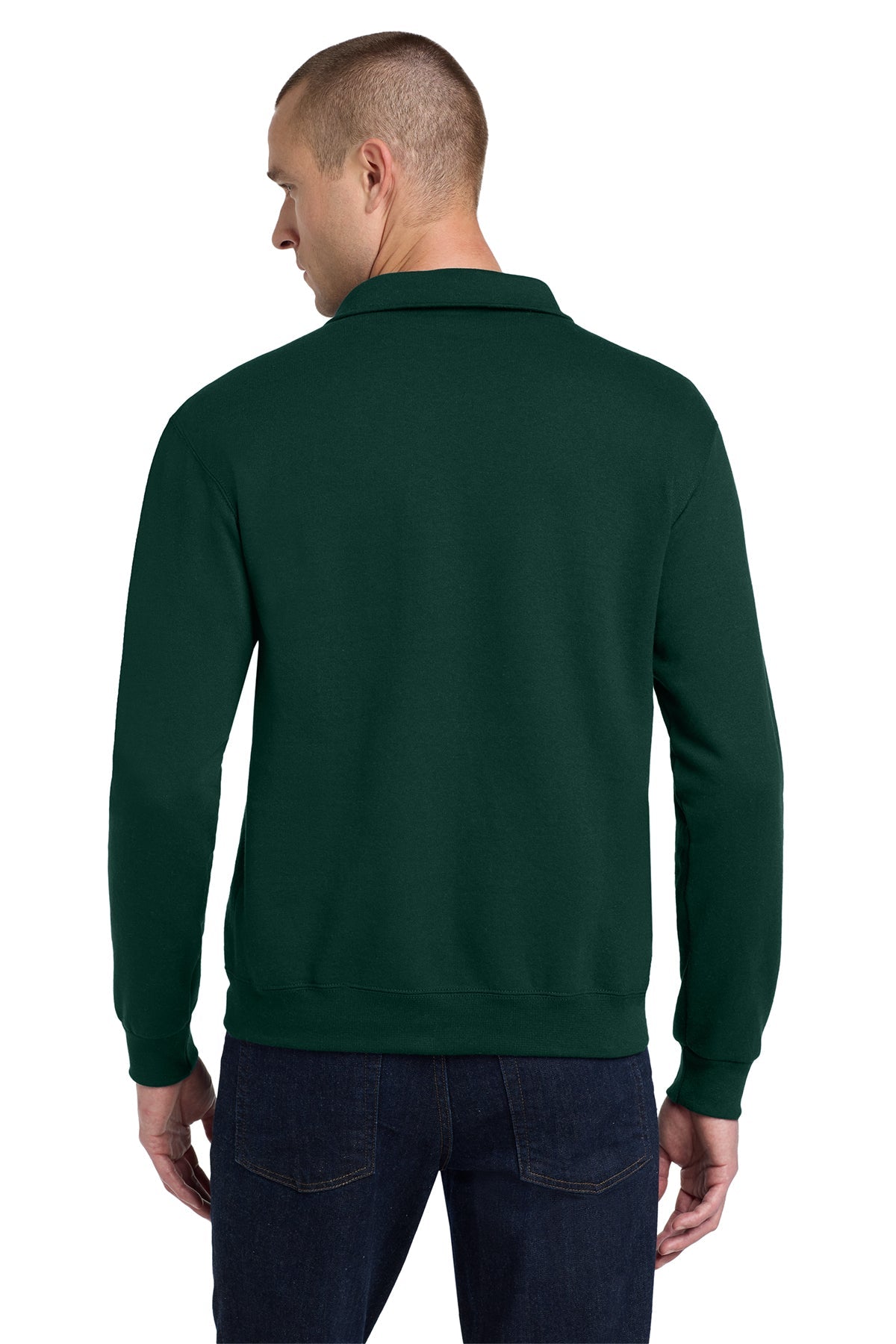 Jerzees Super Sweats NuBlend 1/4-Zip Sweatshirt with Cadet Collar 4528M Forest Green