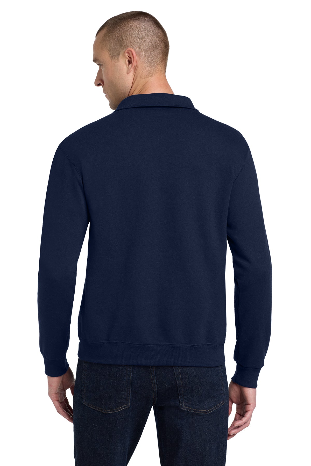 Jerzees Super Sweats NuBlend 1/4-Zip Sweatshirt with Cadet Collar 4528M Navy