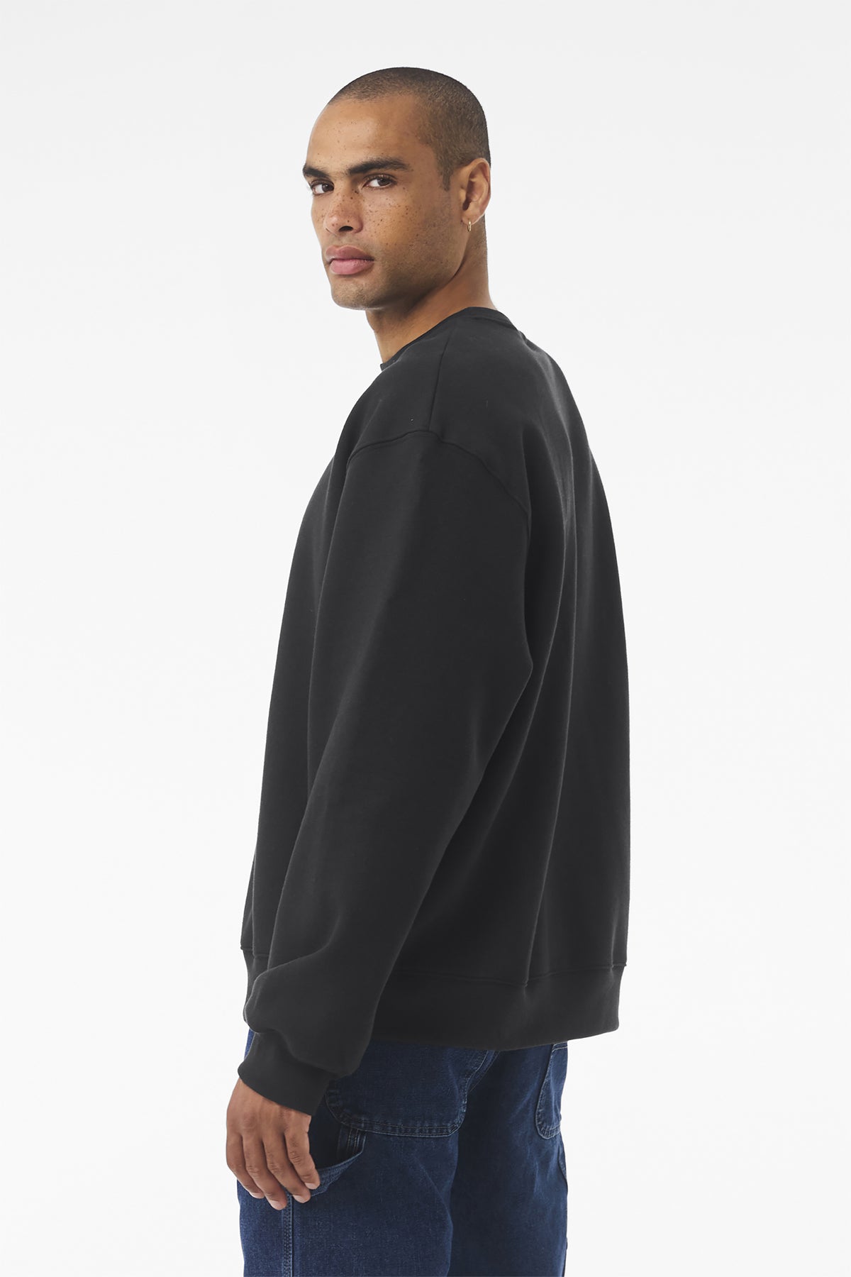 Bella Canvas Unisex Heavyweight Custom Crewneck Sweatshirts, Vintage Black [Vision Electric and Systems]