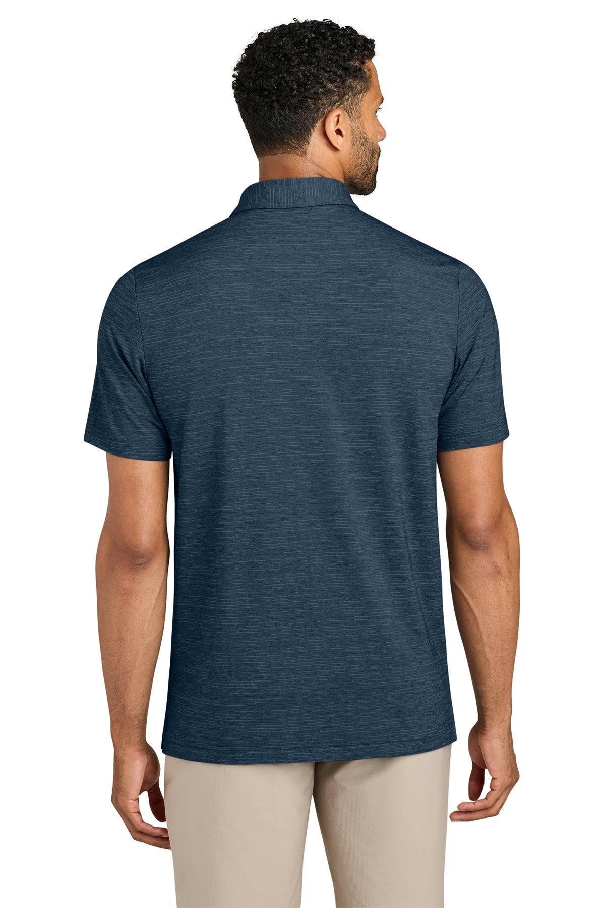 TravisMathew Crestview Custom Polos, Vintage Indigo Heather [Technical Development Corporation]