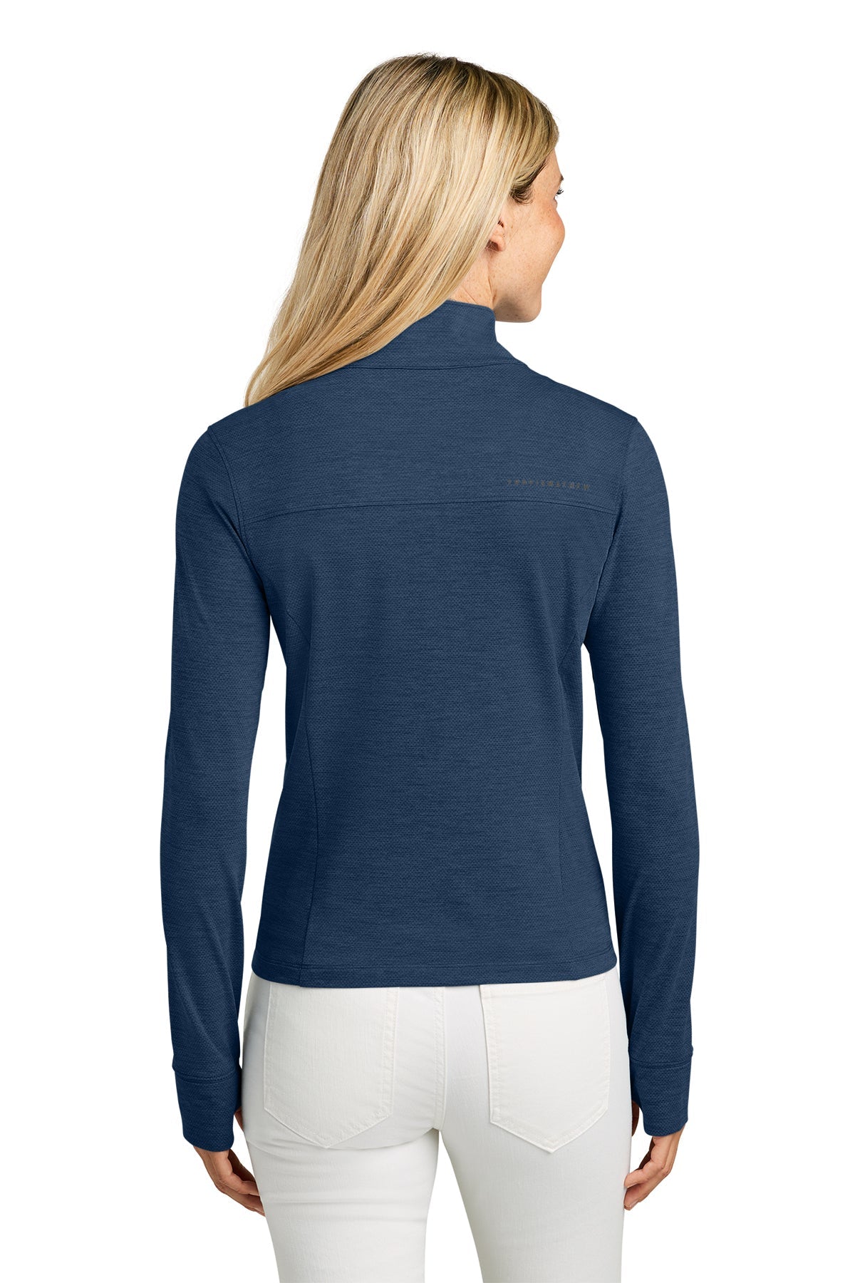 TravisMathew Women’s Onward Custom 1/2-Zips, Navy Heather [Vision Electric and Systems]
