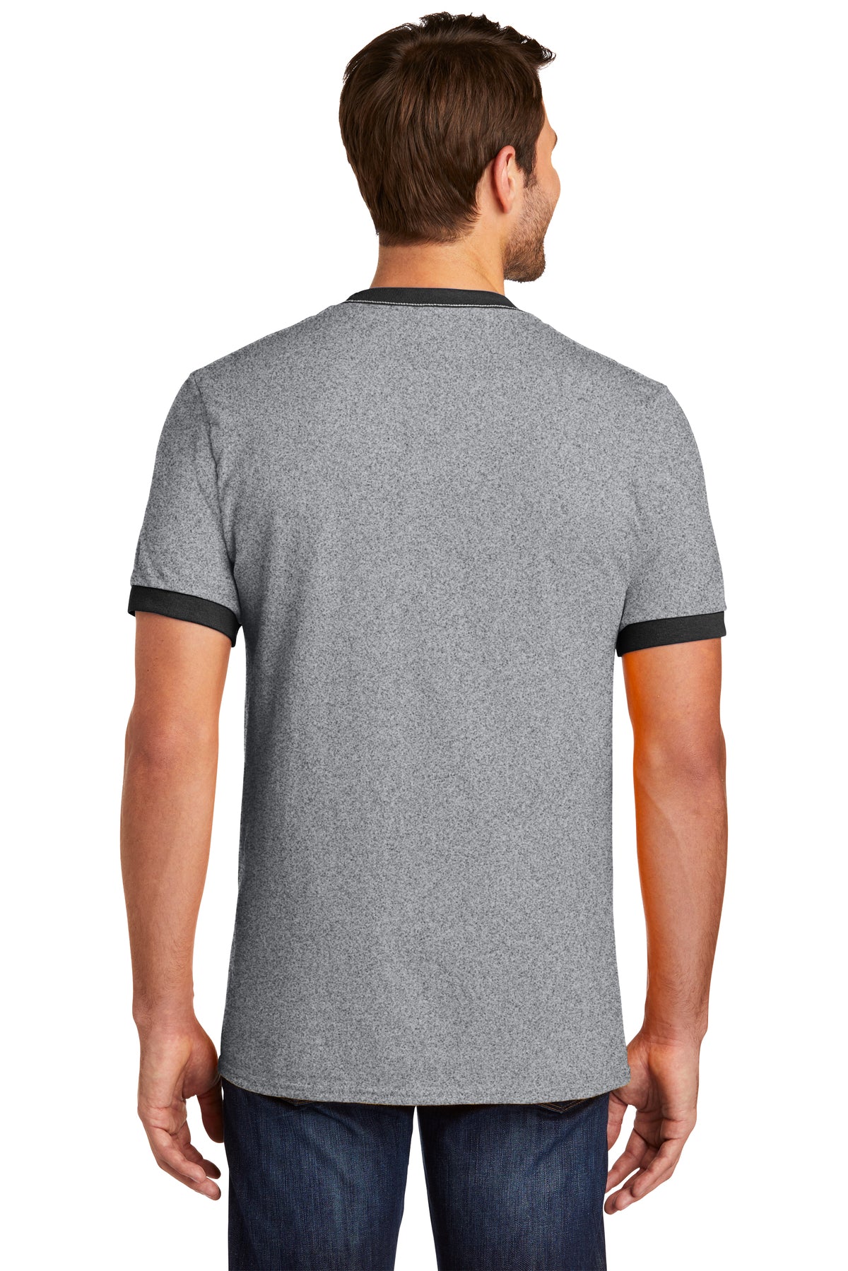 Port & Company Core Cotton Custom Ringer Tee's, Athletic Heather/ Jet Black [Glazing Solutions]