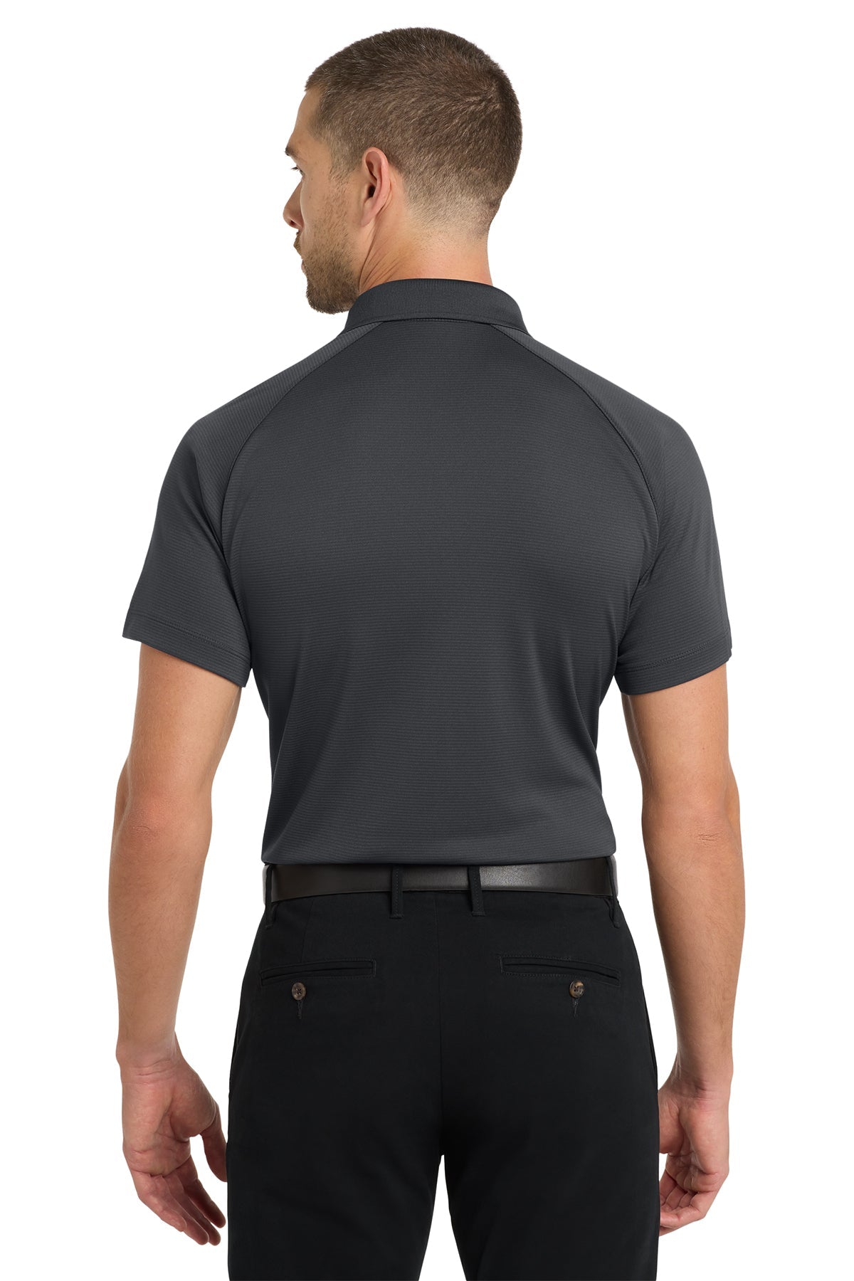 Port Authority Crossover Raglan Custom Polos, Battleship Grey [Vision Electric and Systems]